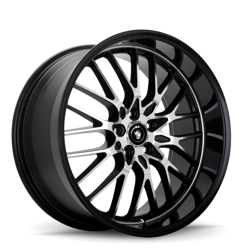 Konig Lace 17x8 5x114.3 ET45 Black/Machine Spoke Alloy Wheels - Perfect for Honda Civic, Toyota Camry & Nissan Altima - Upgrade Your Car's Style & Performance