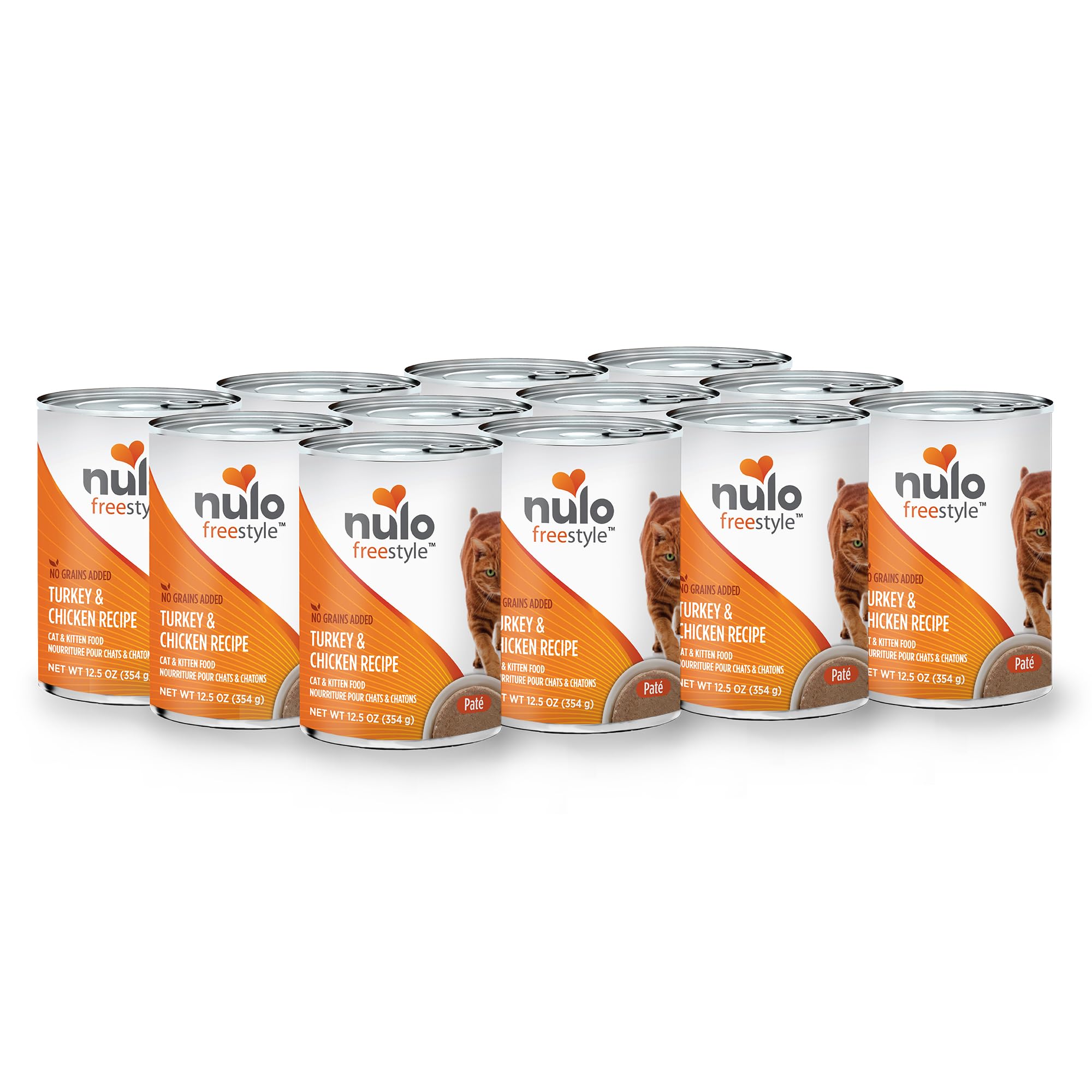 Nulo Freestyle Grain-Free Turkey & Chicken Pate Wet Cat Food - High Protein Canned Cat Food for All Life Stages, 12.5 Oz (12 Pack) - Perfect for Picky Eaters & Indoor Cats