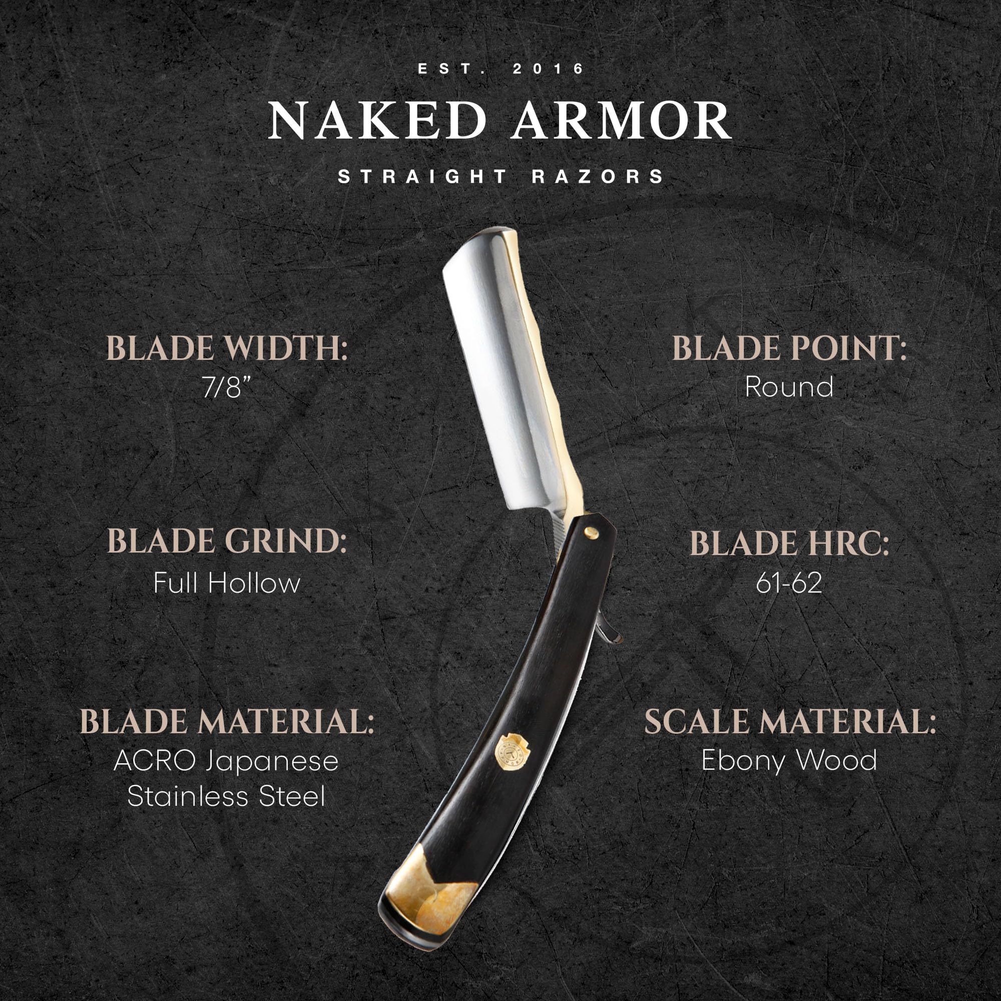 Premium Gold Straight Razor Shaving Kit for Men - Stainless Steel Straight Edge Razor with Ebony Handle, Shave Ready Razor, Brush, Soap & Strop - Complete Luxury Grooming Set for Wet Shaving - Ideal Gift for Barbers & Shaving Enthusiasts