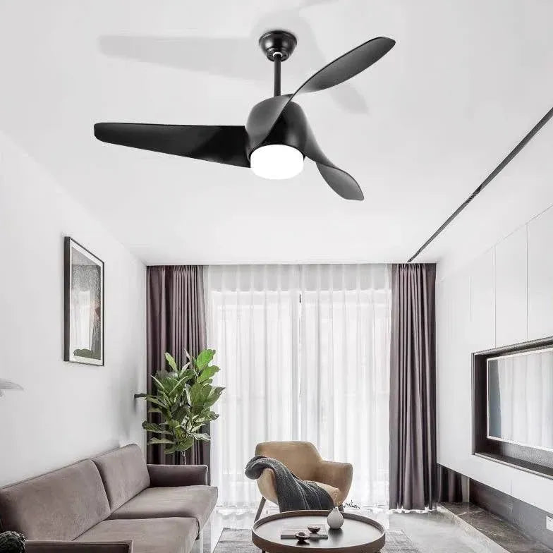 3-Blade Wooden Ceiling Fan with LED Light - Modern Low Profile Design for Bedroom, Living Room & Office - Quiet Energy Efficient Air Circulation