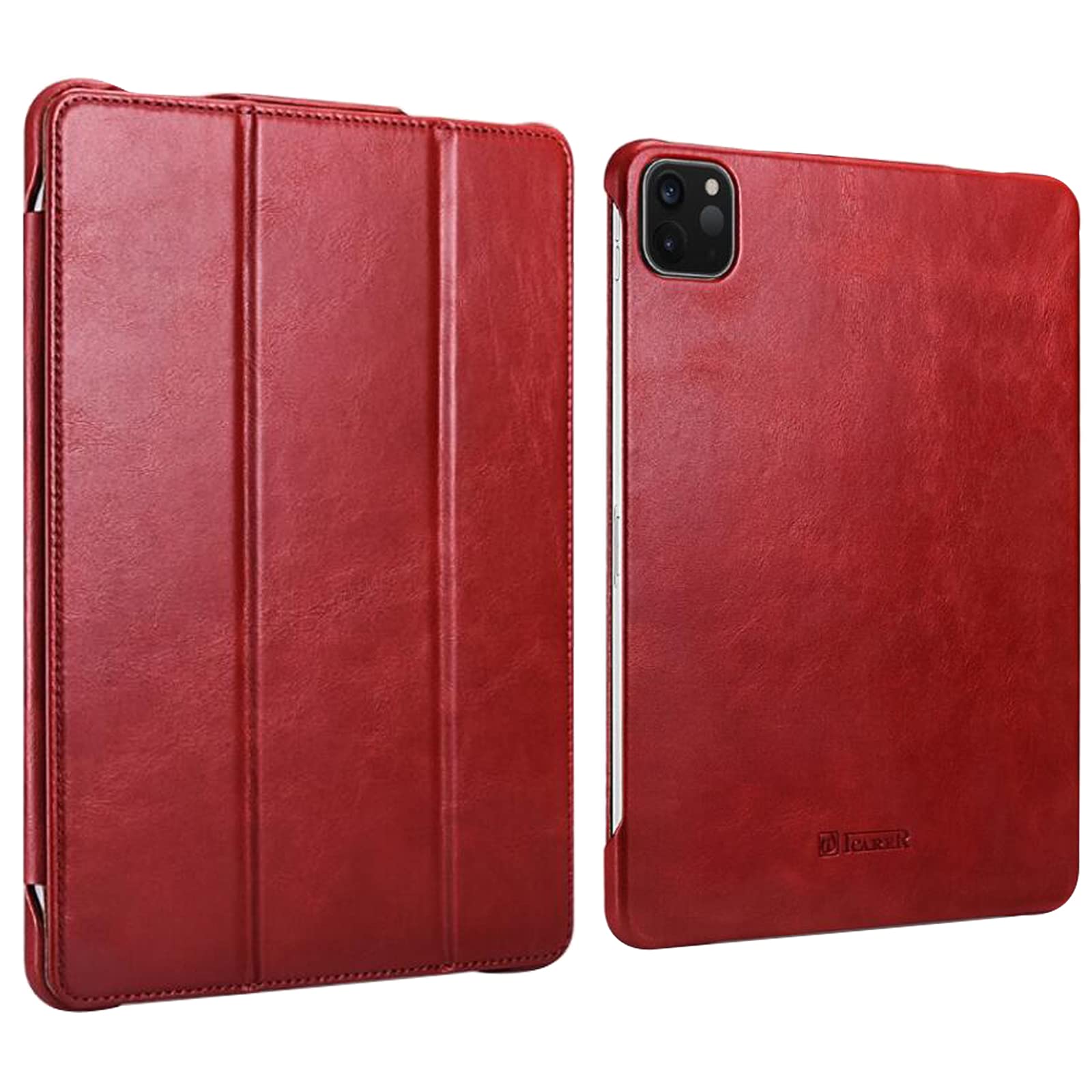 Premium Genuine Leather iPad Pro 12.9 Case (2020/2018 4th & 3rd Gen) - Slim Lightweight Business Folio Cover with Auto Wake/Sleep, Multi-Angle Stand & Trifold Design | Perfect for Office, Travel & Home Use