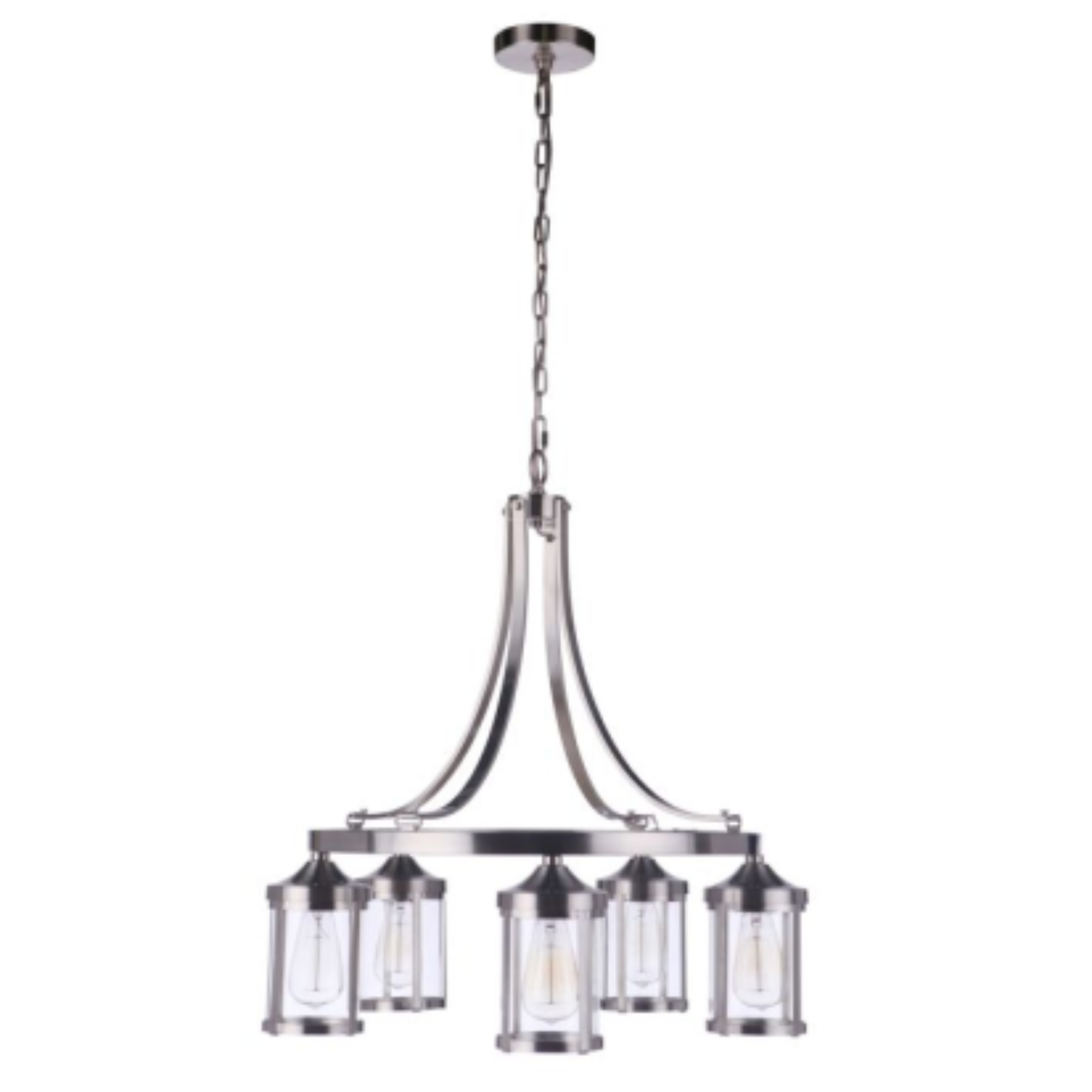 Craftmade Elliot 5-Light Chandelier in Satin Brass - Elegant Dining Room Lighting Fixture for Modern Home Decor