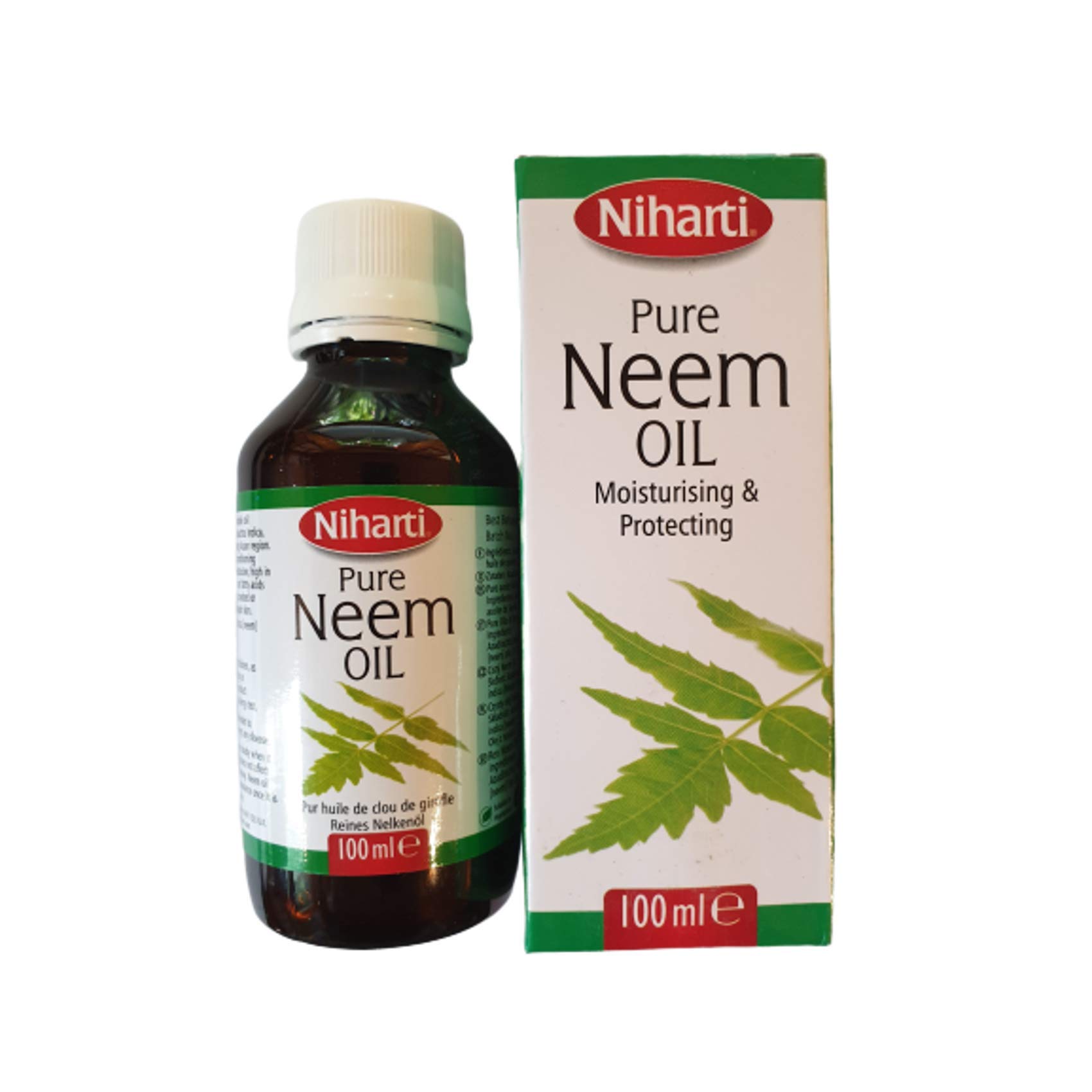 Niharti 100% Pure Neem Oil - 100ml Organic Cold Pressed for Skin, Hair & Plants | Natural Pest Control & Skin Care Solution for Home Gardening & Beauty