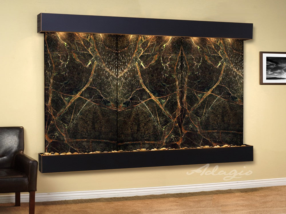 Adagio Solitude River Square Blackened Copper Green Marble SRS1505 - Elegant Bathroom Sink for Modern & Farmhouse Decor