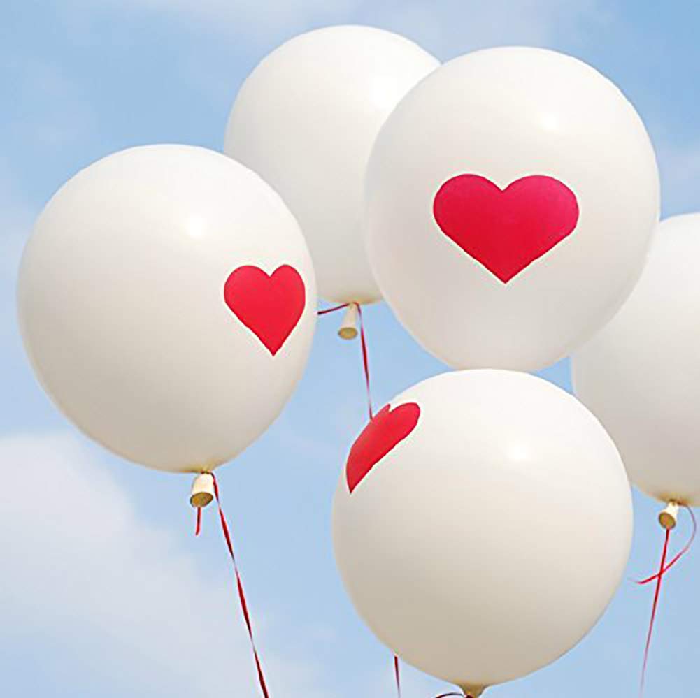 30 Pack 12 Inch White Heart Latex Balloons for Romantic Surprise, Proposal, Engagement & Wedding Decorations - Perfect for Anniversary Celebrations, Valentine's Day & Birthday Parties