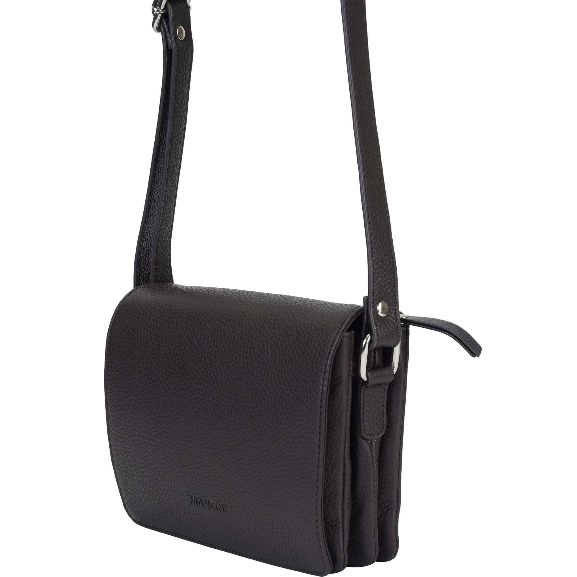 Mancini Pebbled Leather Connie Small Crossbody Handbag for Women - Stylish & Compact Purse for Everyday Use, Travel & Shopping
