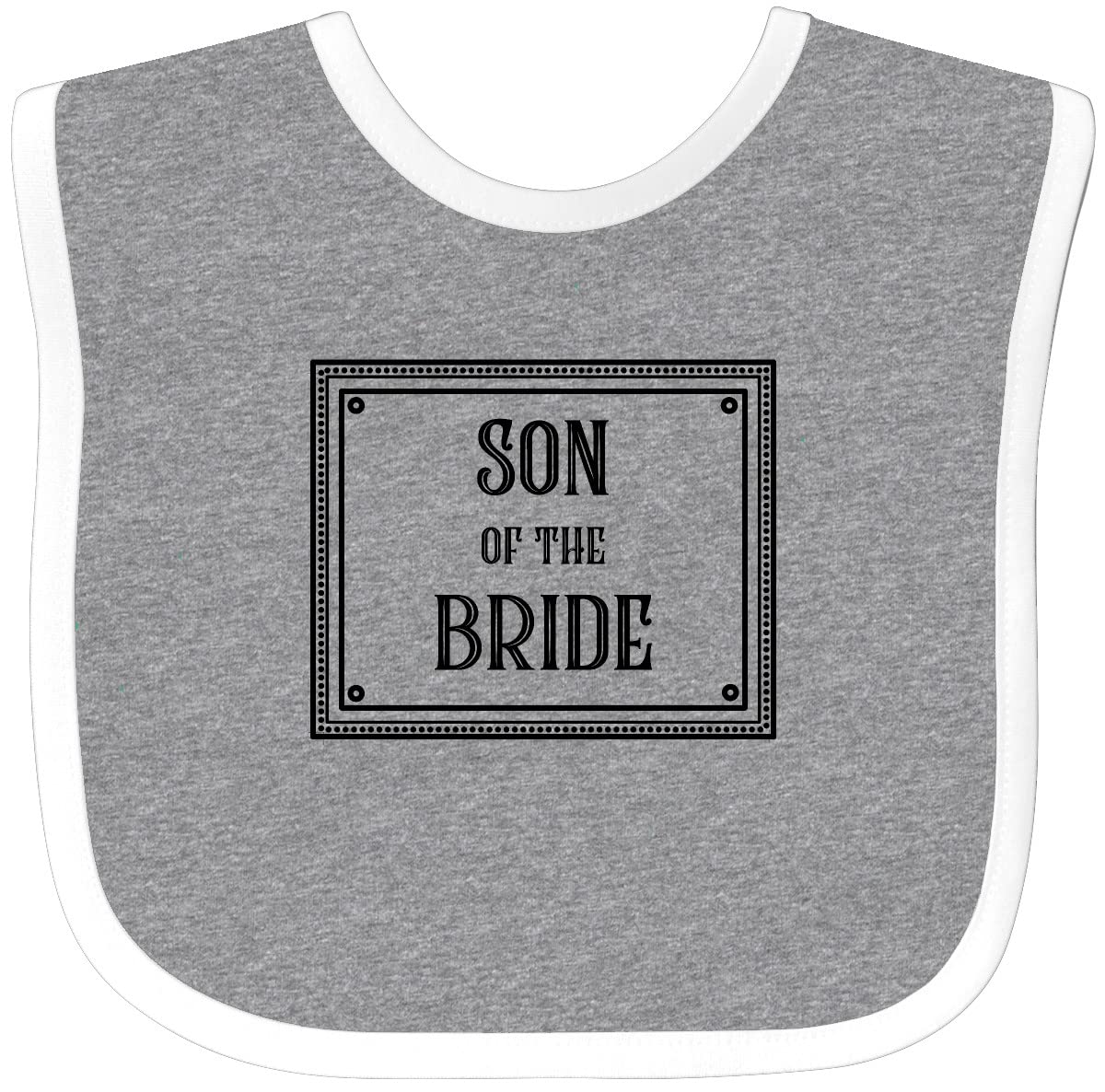 Inktastic Son of the Bride Baby Bib - Cute Wedding Bib for Baby Boy, Funny Infant Feeding Bib, Perfect for Bridal Showers, Weddings & Family Photos
