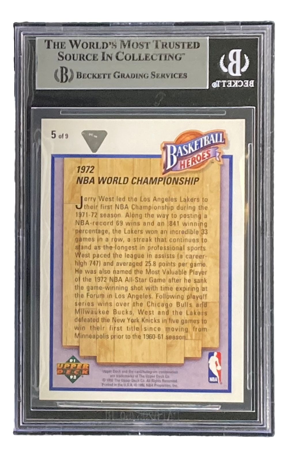 Authentic Jerry West Signed 1991-92 Upper Deck Heroes #5 Lakers Basketball Trading Card - Perfect for NBA Memorabilia Collectors & Lakers Fans Display