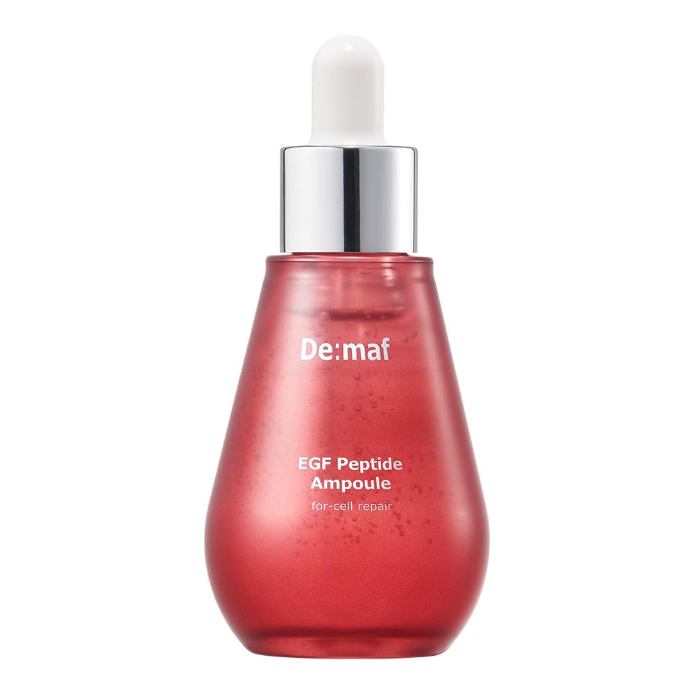 EGF Peptide Ampoule with Epidermal Growth Factors, Collagen & Hyaluronic Acid | Korean Skincare for Skin Elasticity & Cell Renewal | Anti-Aging Serum for Wrinkles & Fine Lines | Perfect for Night Routine & Dry Skin Care