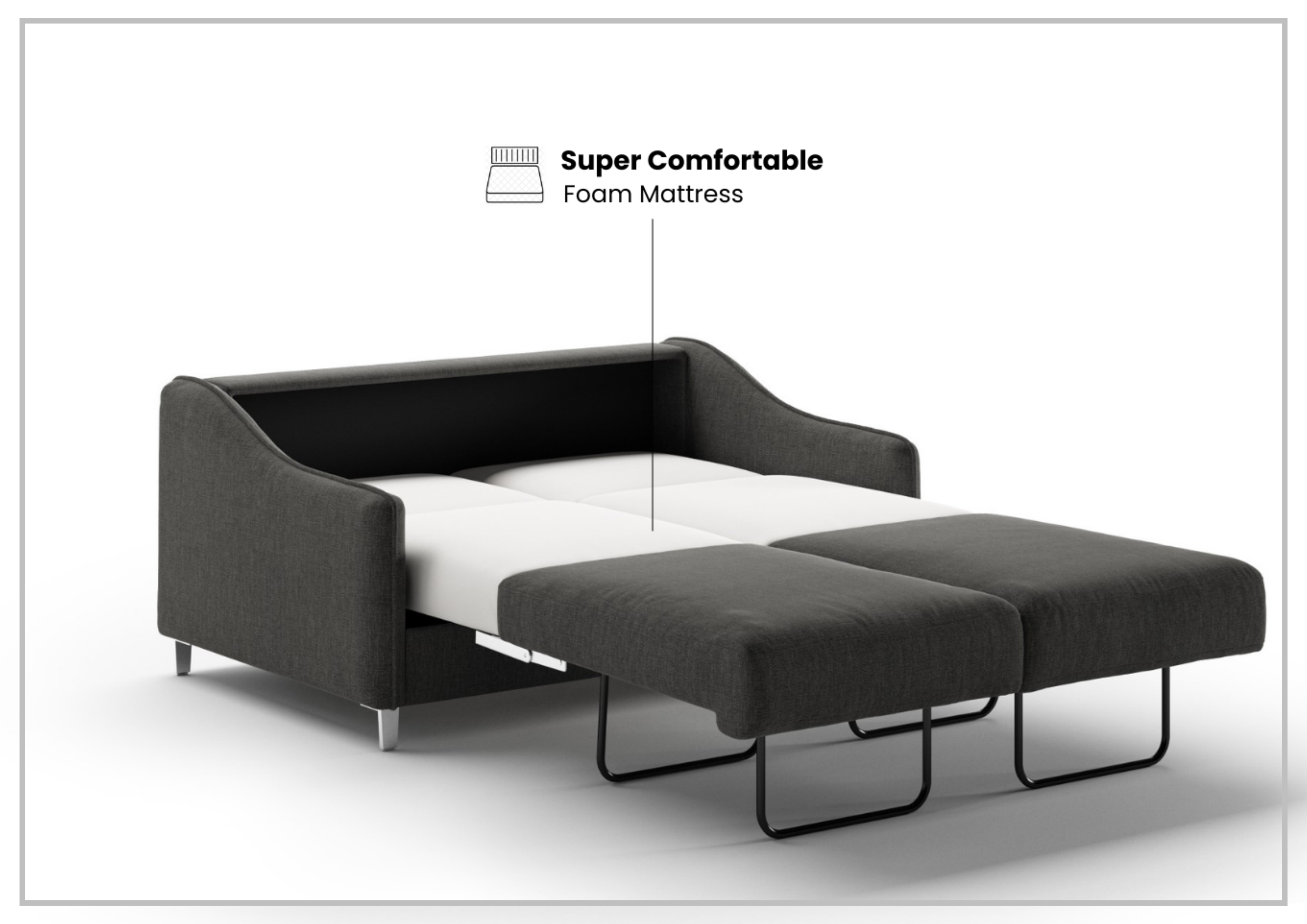 Luonto Ethos Fabric Queen Sleeper Sofa - 2 Gray Color Options | Convertible Sofa Bed for Small Spaces | Perfect for Guest Rooms, Apartments & Home Offices