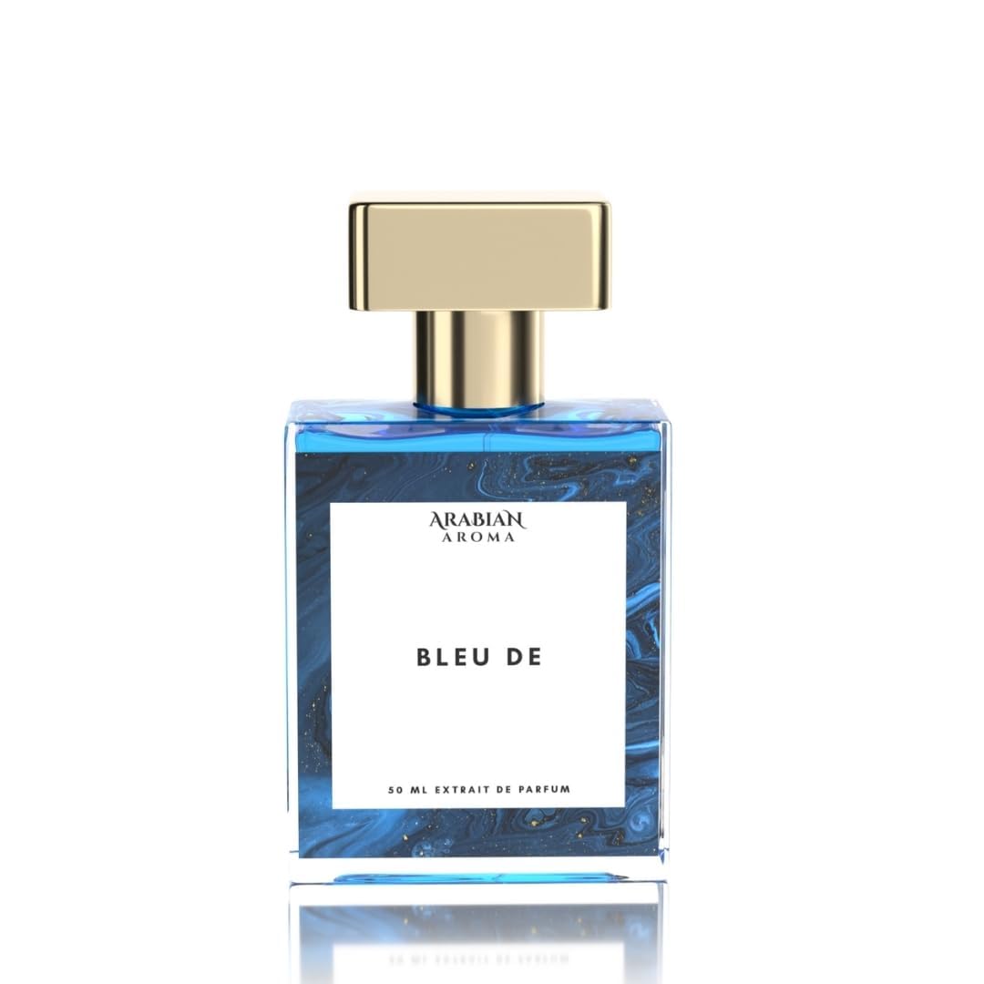 Premium Luxury Arabian Aroma Perfume for Men - Bleu De Cologne Long Lasting Fragrance with Citrus, Woody & Musky Notes - 50ml Extrait de Parfum - Perfect for Date Nights, Office Wear & Special Occasions