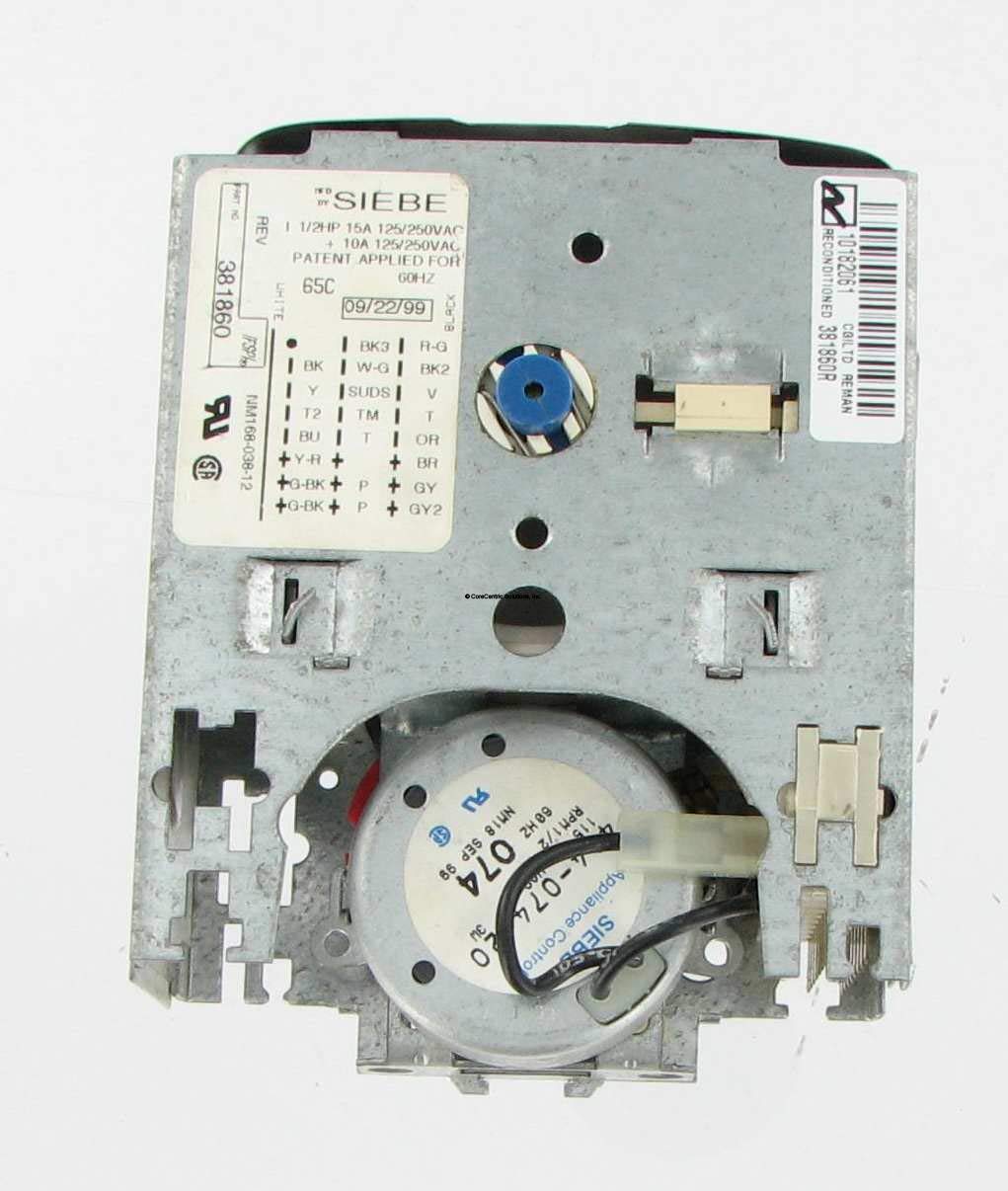 CoreCentric Remanufactured Washing Machine Timer Replacement for Whirlpool 381860 & WP381860 - Compatible with Top Load Washers, Perfect for DIY Repairs & Home Appliance Maintenance
