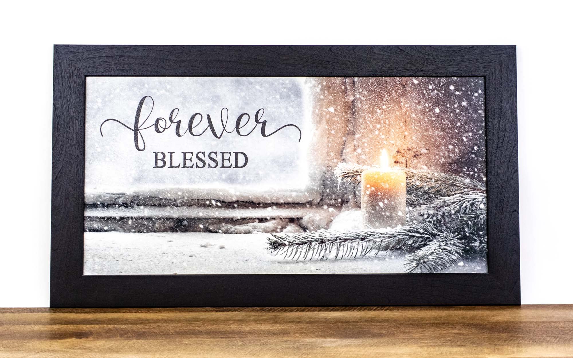 Winter Snow Forever Blessed Christmas Candle - Holiday Home Decor for Mantel, Tabletop & Gift Giving - Cozy Seasonal Ambiance for Living Room, Bedroom & Office