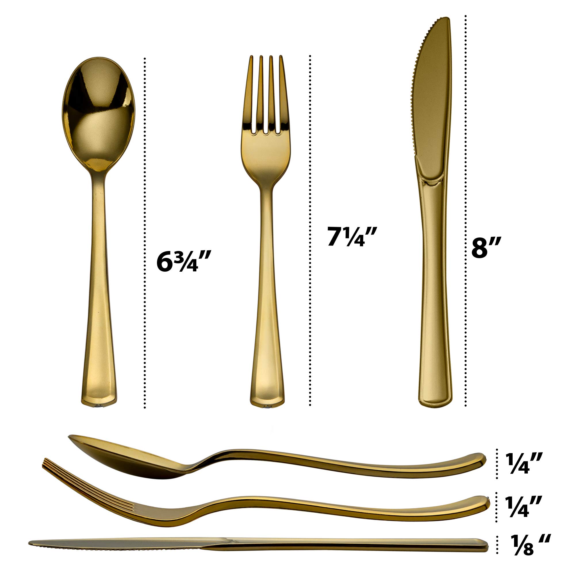 Premium Gold Plastic Forks - Heavy Duty Disposable Cutlery Set (40-Pack) - Elegant & Durable for Catering, Restaurants, Parties, Weddings & Outdoor Dining - Looks Like Real Gold Silverware