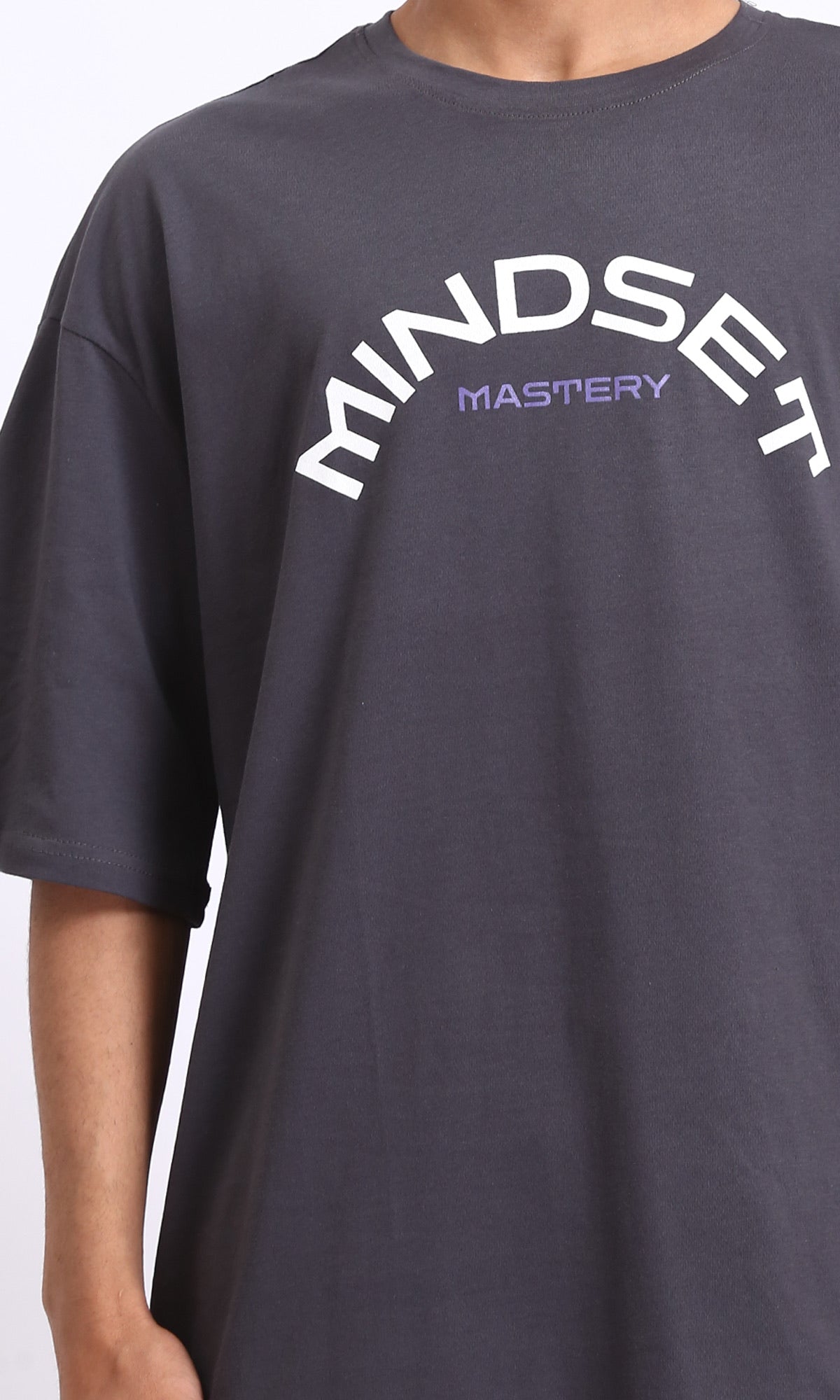 CottonMindset Printed Loose Fit T-Shirt for Men & Women - Dark Grey | Comfortable Casual Wear for Everyday Outfits & Street Style