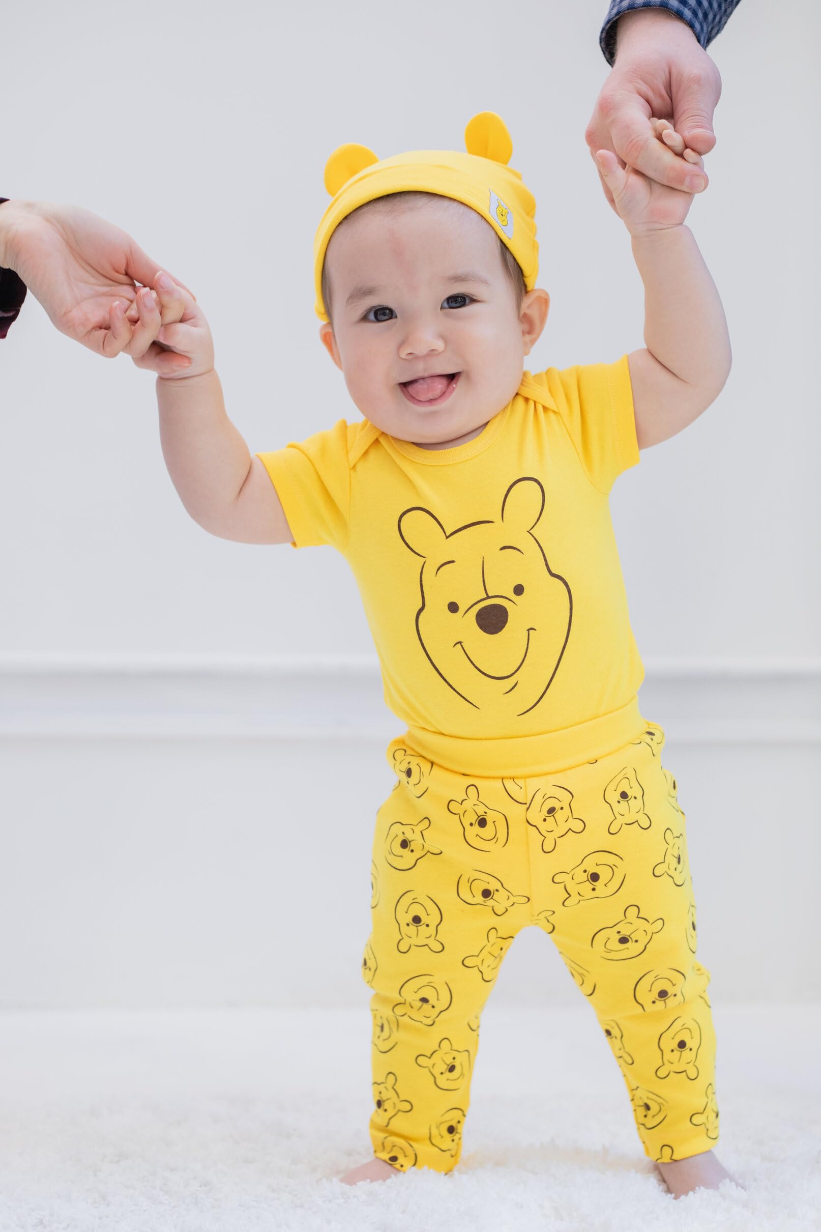 Disney Baby Outfit Set - Mickey Mouse, Minnie Mouse, Lion King & Winnie The Pooh 3-Piece Bodysuit, Pants & Hat for Newborn to Infant | Perfect for Photos, Parties & Everyday Wear