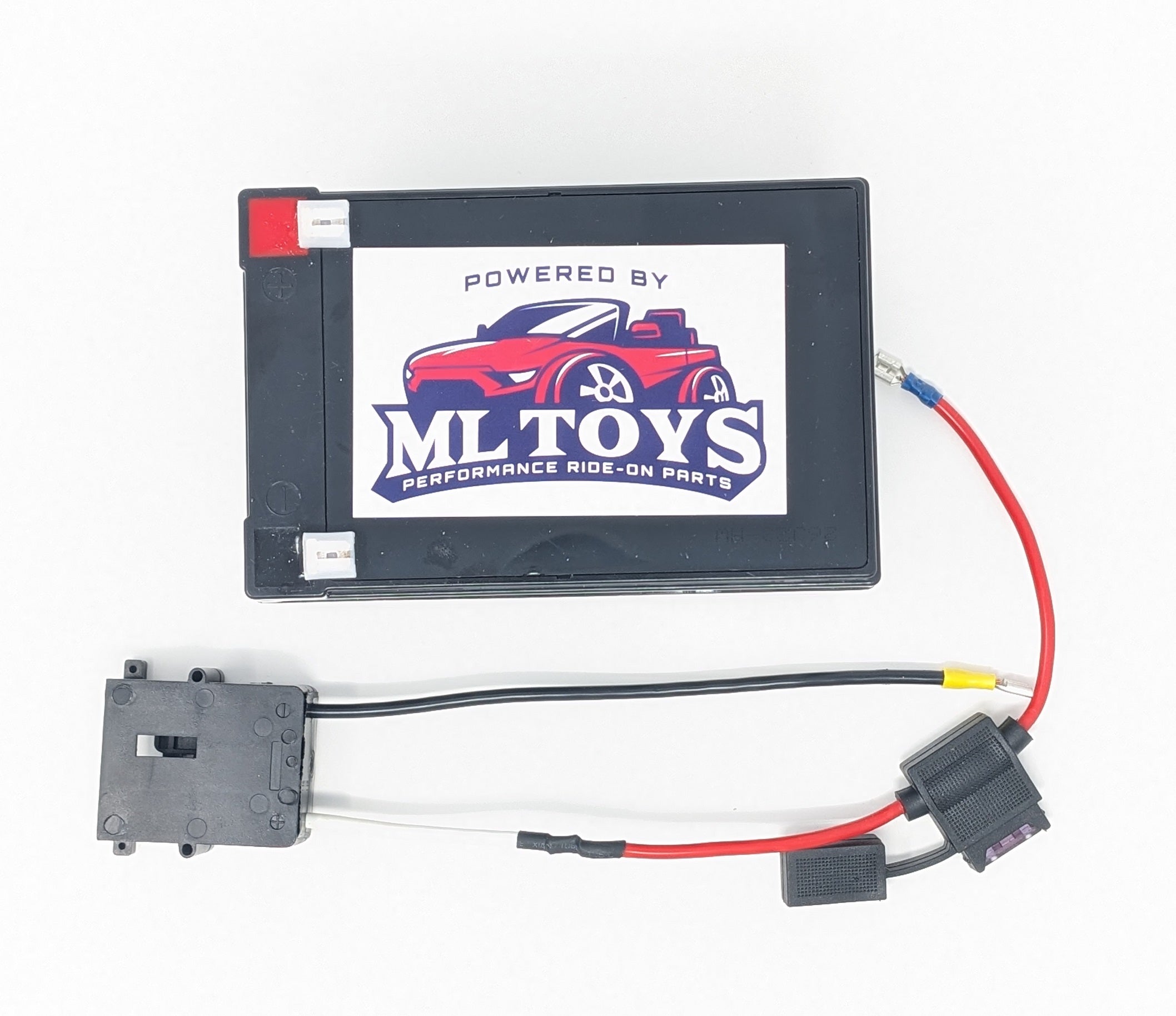 12V Extended Run Time Replacement Battery for Power Wheels - Black Connector - Perfect for Kids Ride-On Cars & Toys - Long-Lasting Playtime