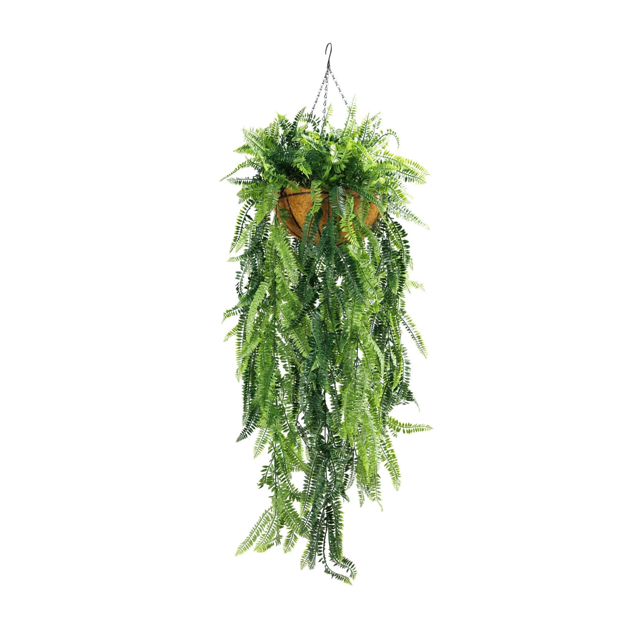 UV Resistant Artificial Hanging Fern Display - 45cm x 125cm Realistic Fake Plant for Home Decor, Office, Patio & Indoor/Outdoor Use