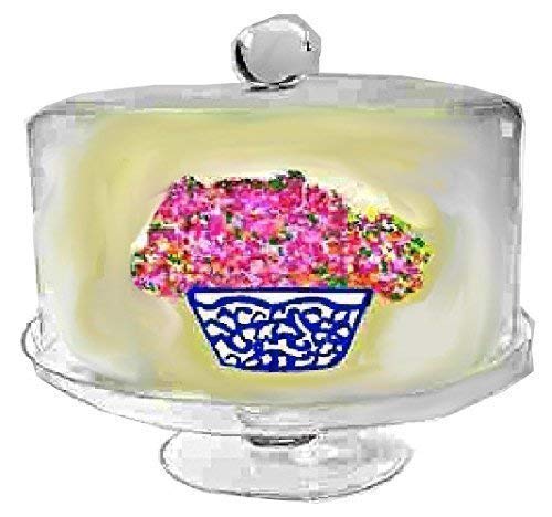 Clearly Susan's Hand-Painted Floral Glass Cake Stand with Dome Cover - Elegant Display for Weddings, Parties & Dessert Tables
