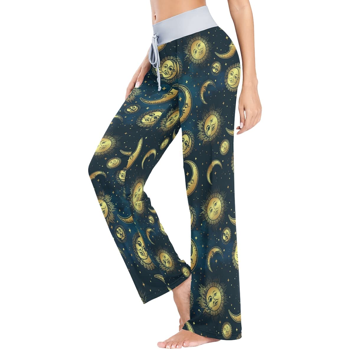 Women's Loose Casual Comfy Pajama Pants with Drawstring - Palazzo Wide Leg Lounge Pants for Sleep, Yoga & Home Relaxation