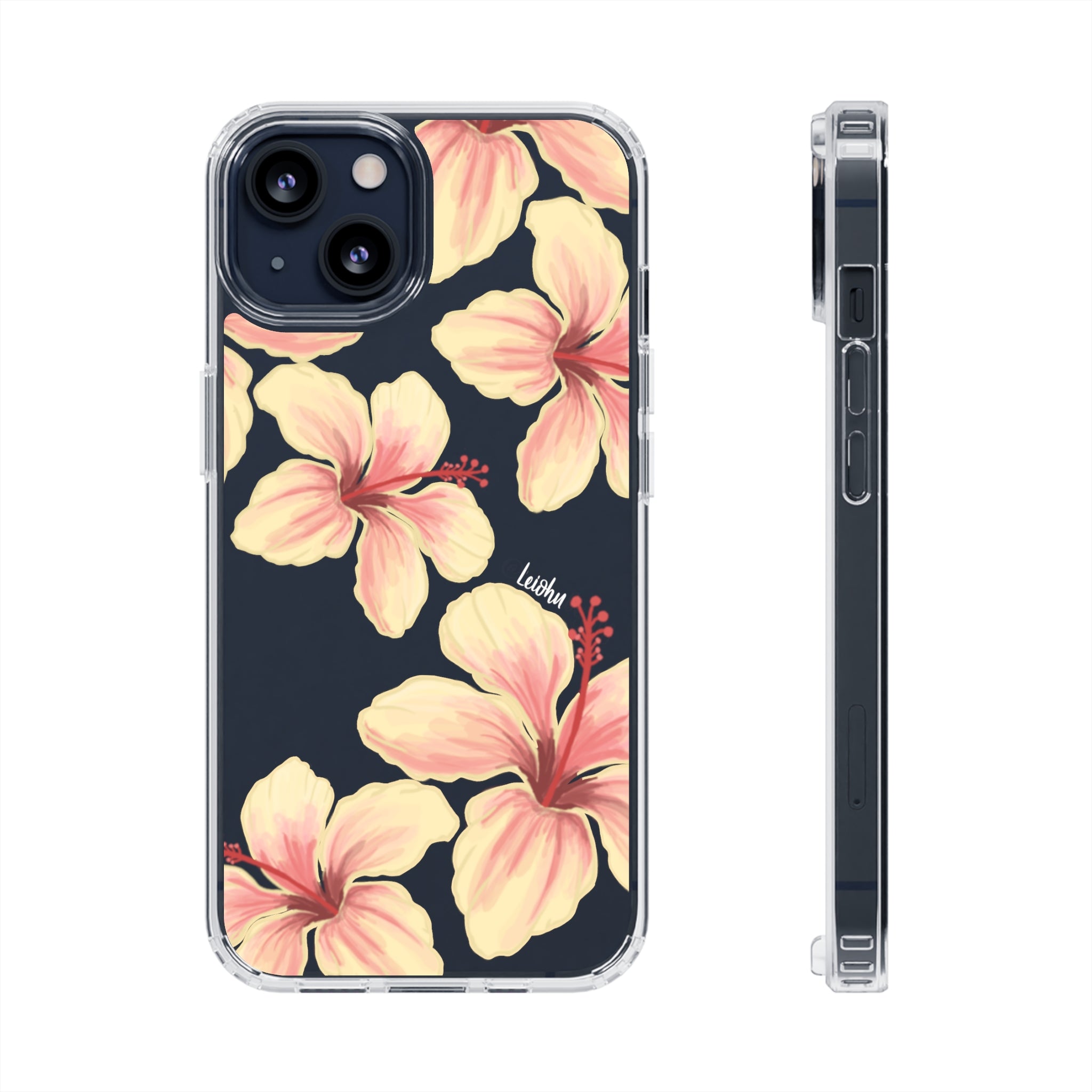 Premium Clear Hibiscus Ke'oke'o Phone Case - Shatterproof Protective Cover for iPhone & Samsung - Perfect for Beach, Travel & Everyday Use