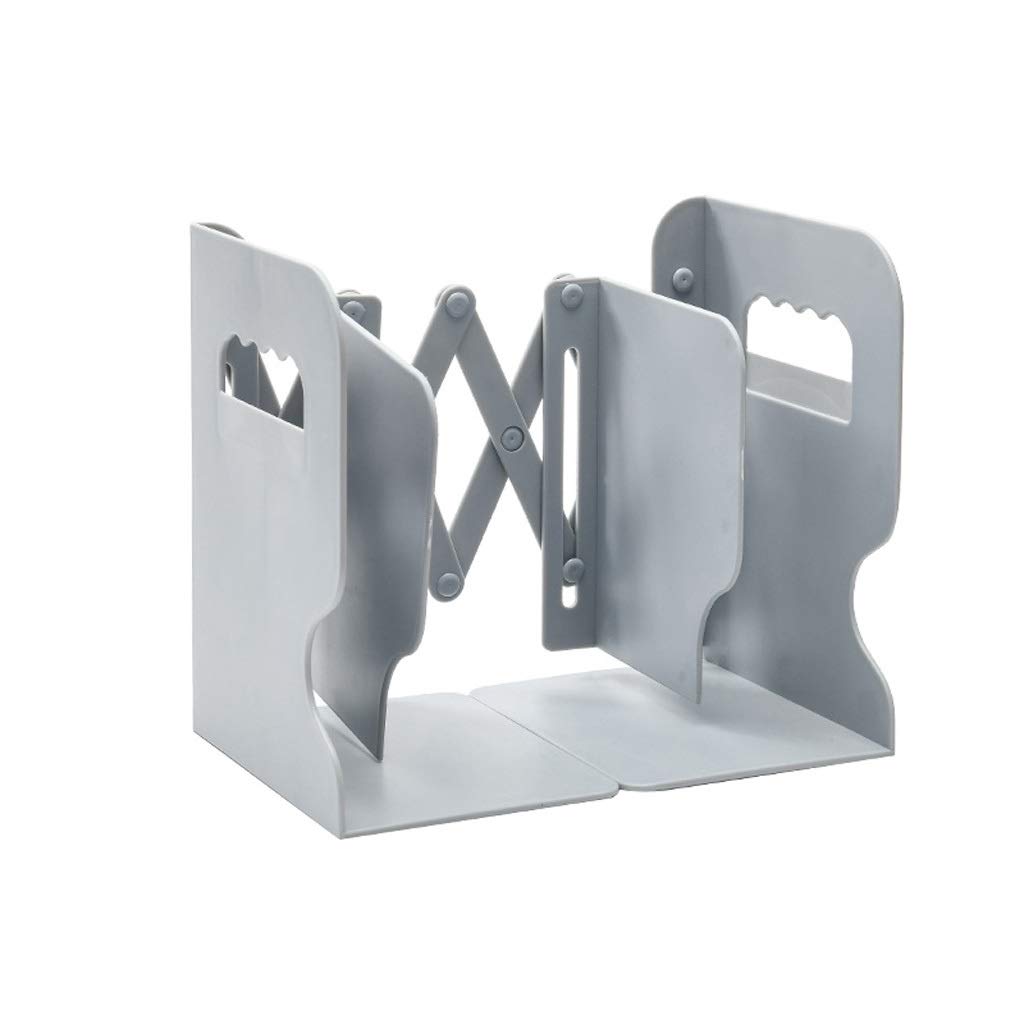 Adjustable Retractable Bookends for Shelves - Creative Book Holder Stand with Pen Holder, Reading Rack & Book Clip - Simple Bookend Organizer for Home Office, Study & Library (Color: B)