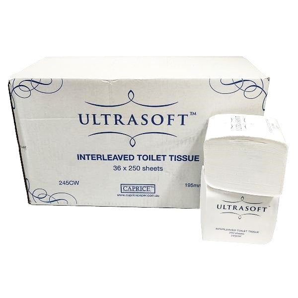 Ultra-Soft Caprice Interleaved Toilet Paper - 3-Ply Bathroom Tissue for Gentle & Hygienic Cleaning - Perfect for Home, Office & Travel Use