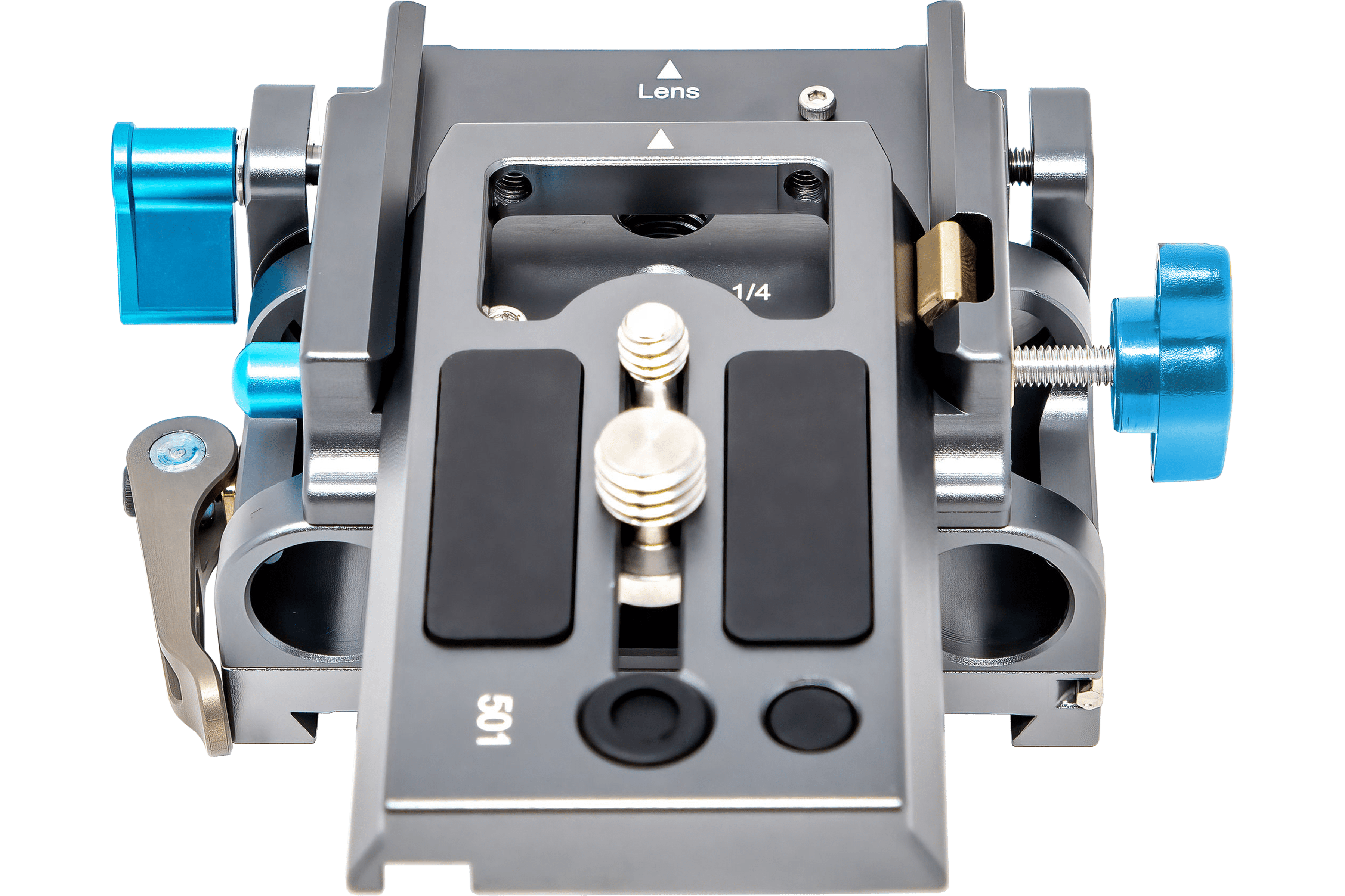 Kondor Blue 15mm LWS Arri/501 Side Loading Baseplate for Red Komodo, BMPCC & Mirrorless Cameras (Space Gray) - Perfect for Cinema Rig Setup & Professional Filmmaking