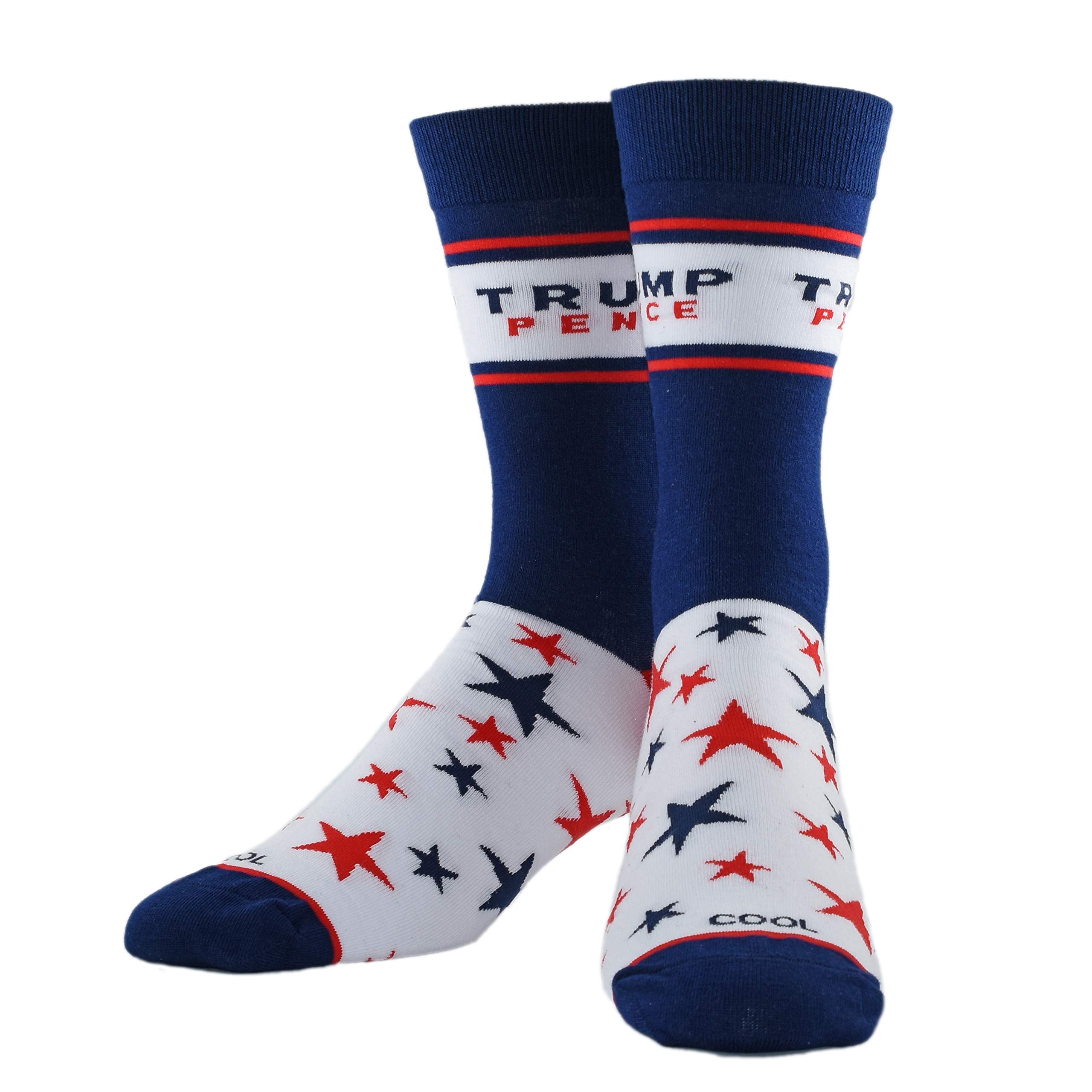 Funny Trump Pence Graphic Print Crew Socks for Men & Women - Novelty Political Socks - Comfortable Large Size Socks for Casual Wear, Gifts & Costume Parties