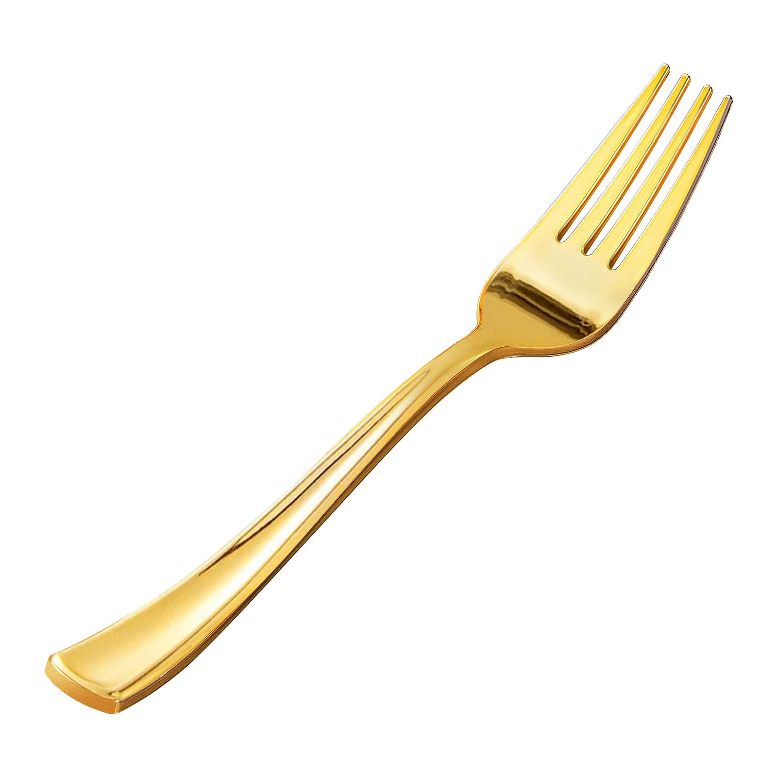 Goodluck 50-Pack Heavy Duty Gold Plastic Forks - Disposable Gold Cutlery for Wedding, Party, Dinner & Thanksgiving - Elegant Tableware for Catering, Buffets & Special Events