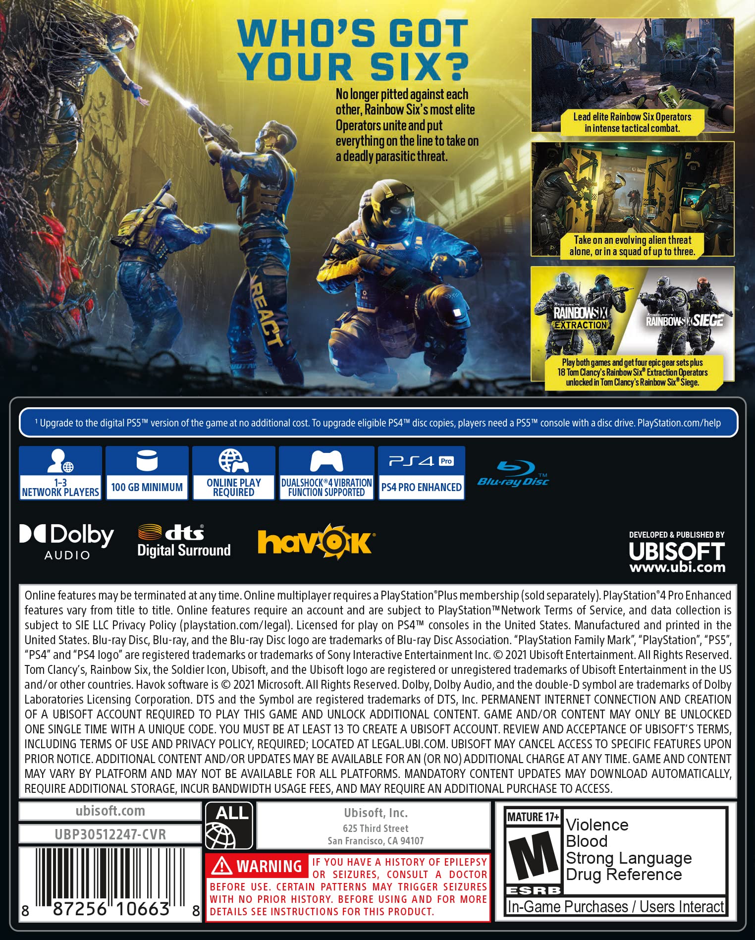 Tom Clancy's Rainbow Six Extraction - PS4 & PS5 Game | Tactical FPS Shooter for Co-op & Online Multiplayer | Perfect for Team Strategy & Action Gaming