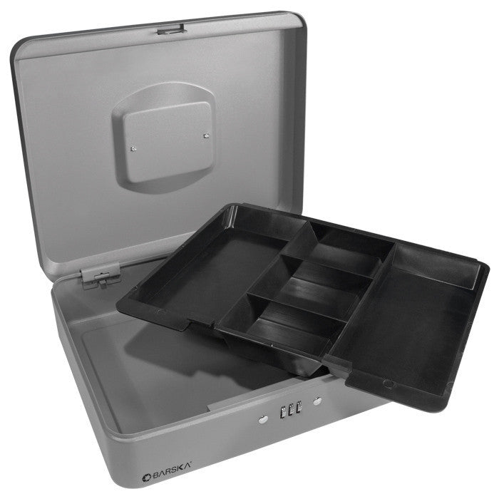 Barska CB11788 12-Inch Secure Cash Box with Combination Lock - Ideal for Small Business, Home Office, and Retail Store Cash Management