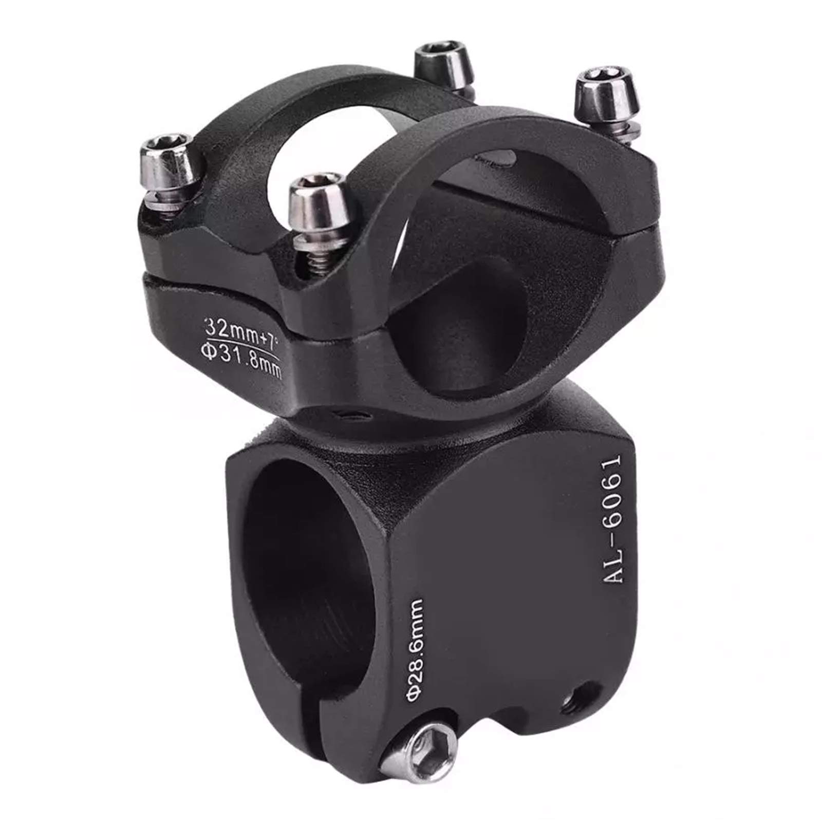 Lightweight Aluminum Alloy Hollow Bike Stem - 31.8x32x28.6mm Black Handlebar Stem for Mountain & Road Bikes | Durable Cycling Component for Trail Riding & Commuting