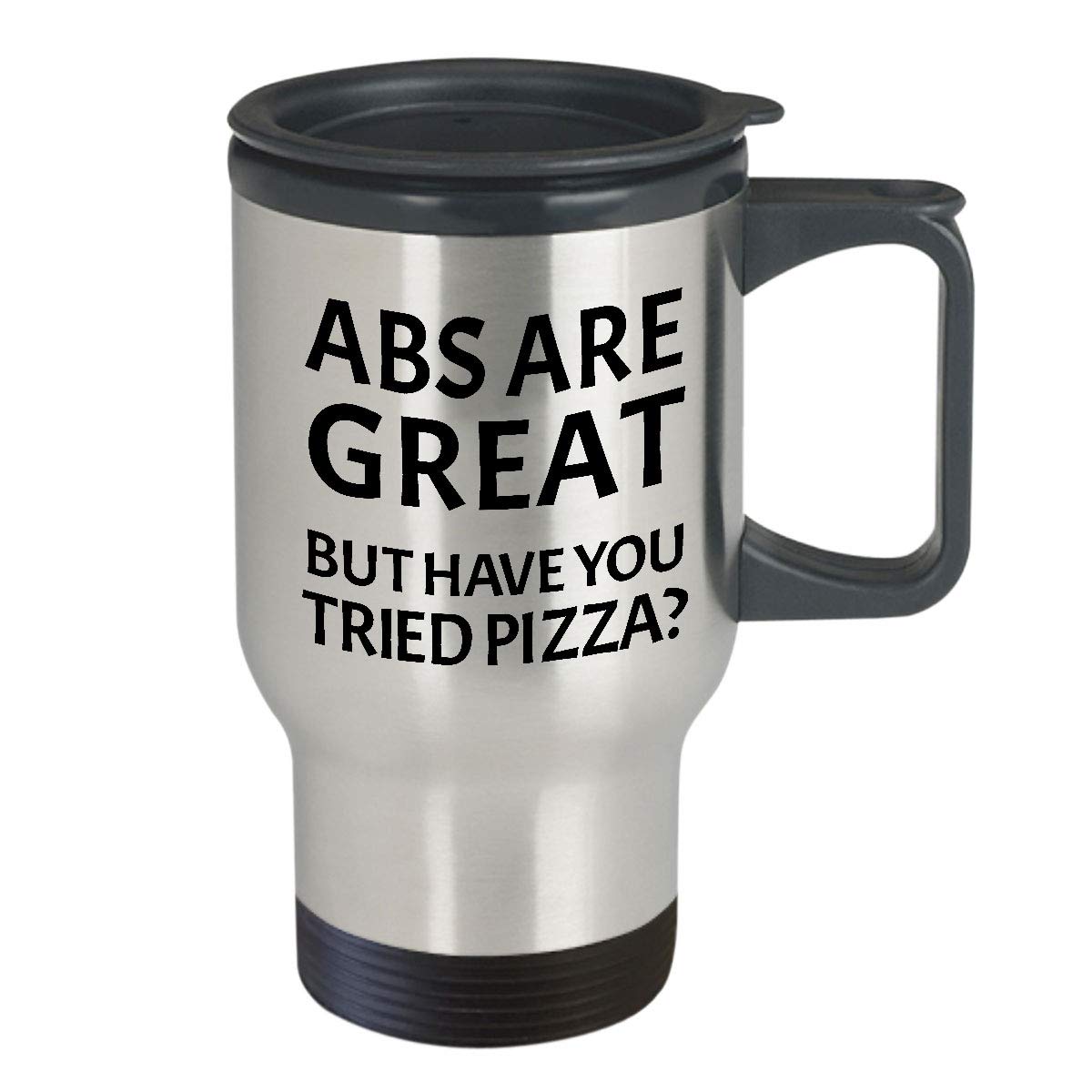 Funny Pizza Lover Travel Mug - Insulated Coffee Cup with Lid for Hot & Cold Drinks - Perfect Pizza Themed Gift for Office, Commute & Outdoor Adventures