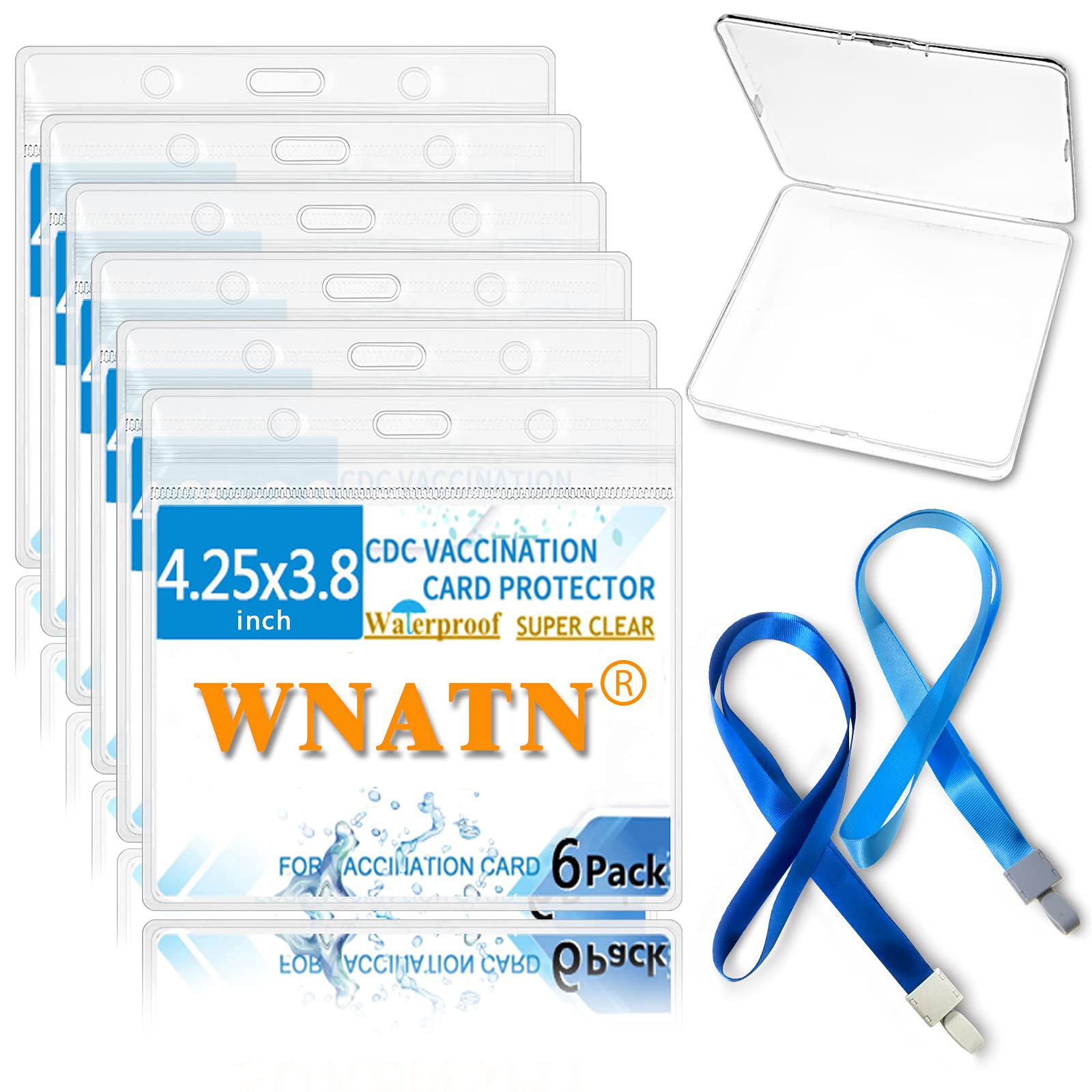 Vaccination Card Protector - 6 Pack, Waterproof & Resealable for Travel & Events