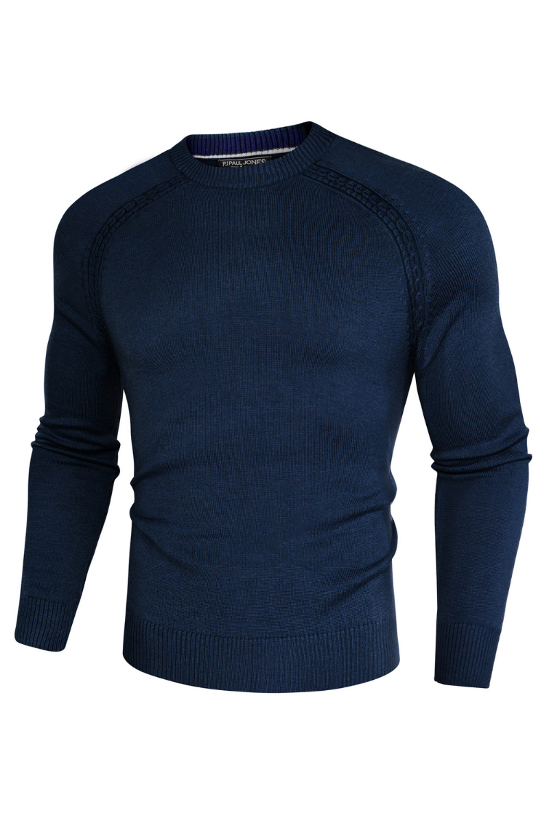 Stylish Men's Sweater - Long Raglan Sleeve Crew Neck Pullover with Ribbed Cuffs | Perfect for Casual Wear, Office & Winter Outfits