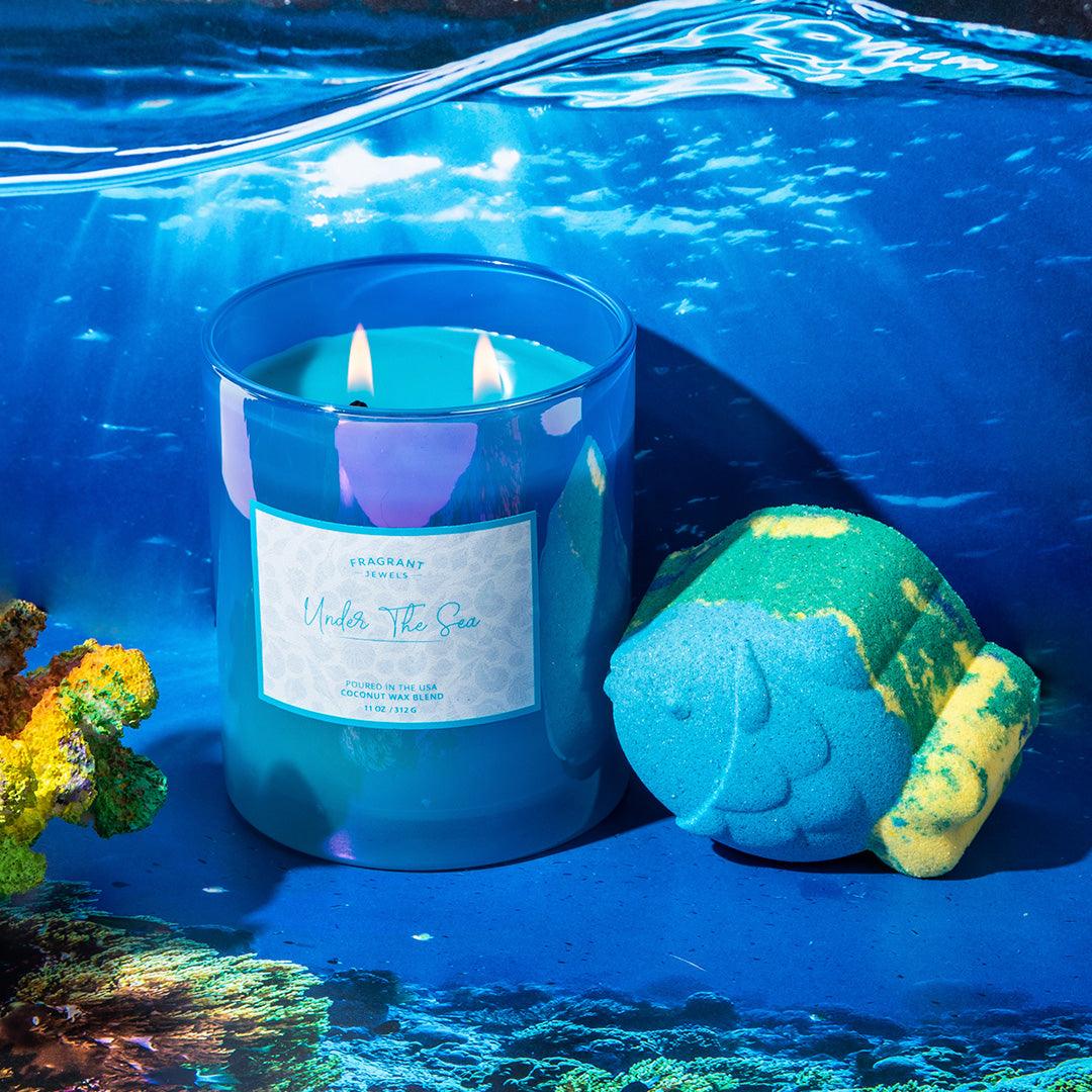 Under The Sea Jewel Candle - Handmade Soy Wax Candle with Hidden Ring Inside - Perfect for Birthday Gifts, Home Decor & Romantic Surprises