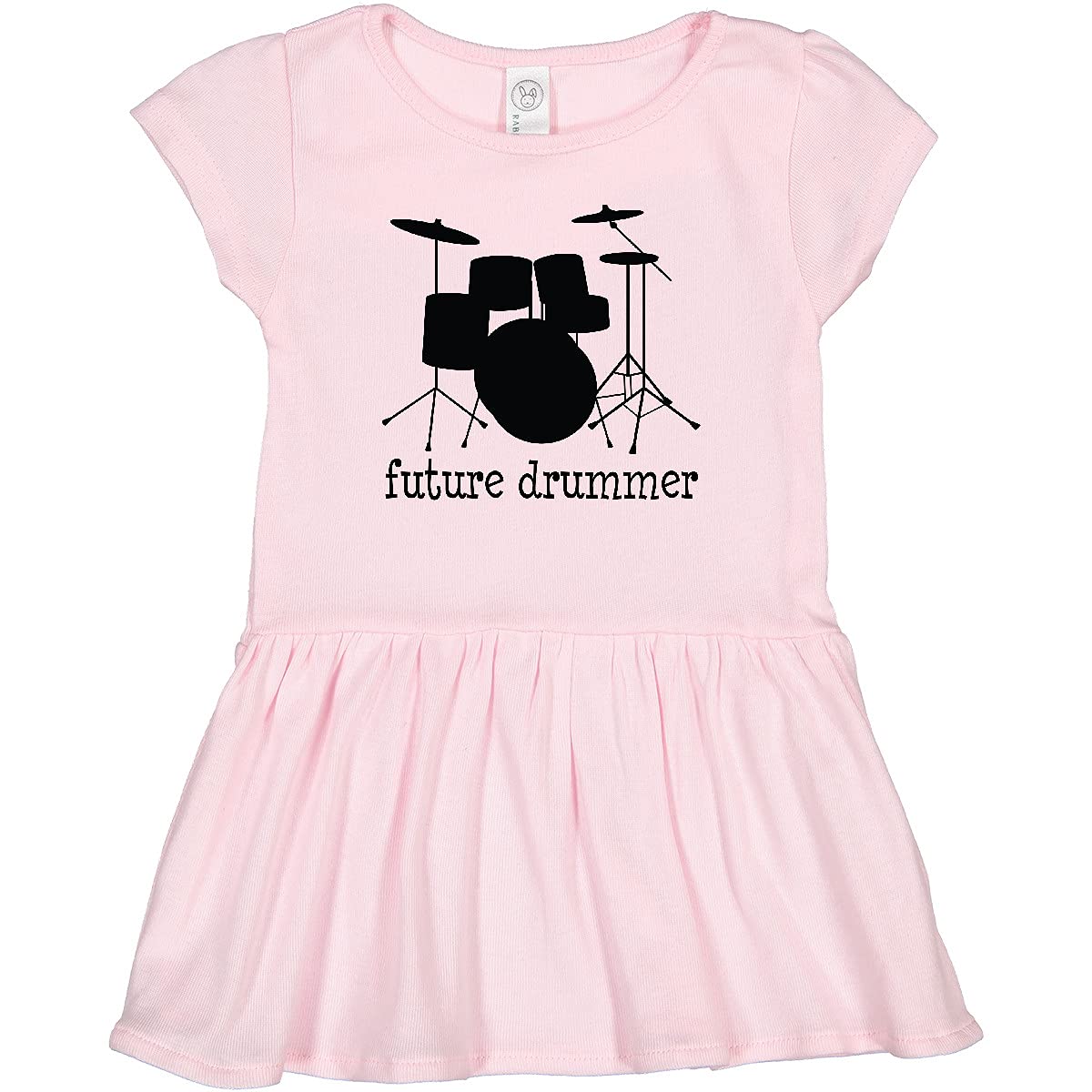 Inktastic Future Drummer Toddler Dress - Cute Musical Baby Girl Outfit for Concerts, Parties & Photo Shoots | Soft Cotton Band Themed Toddler Clothing