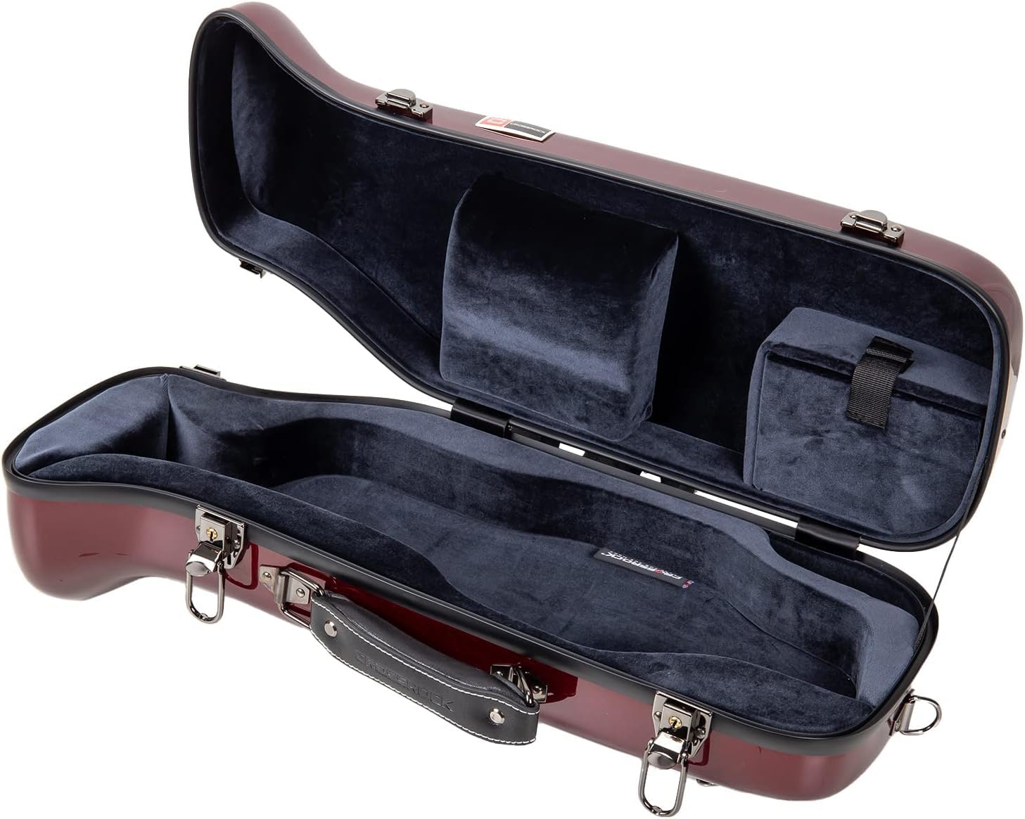 Premium Crossrock Fiberglass Trumpet Case - Durable Hardshell with Adjustable Backpack Straps, Red - Perfect for Music Students & Professional Musicians On The Go