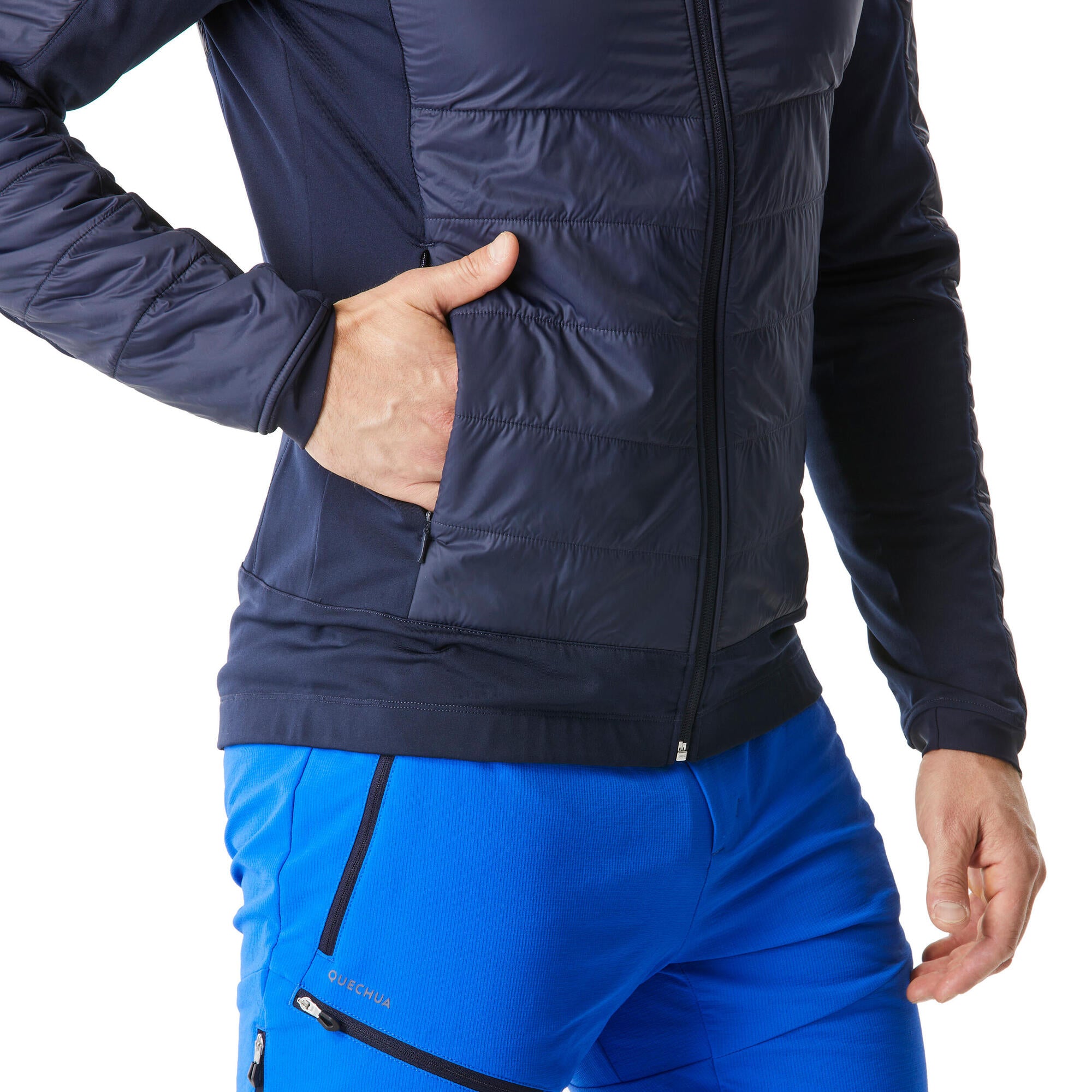 Quechua Men's SH900 Hybrid Fleece Hiking Jacket - Waterproof Windproof Outdoor Jacket for Camping, Trekking & Winter Adventures