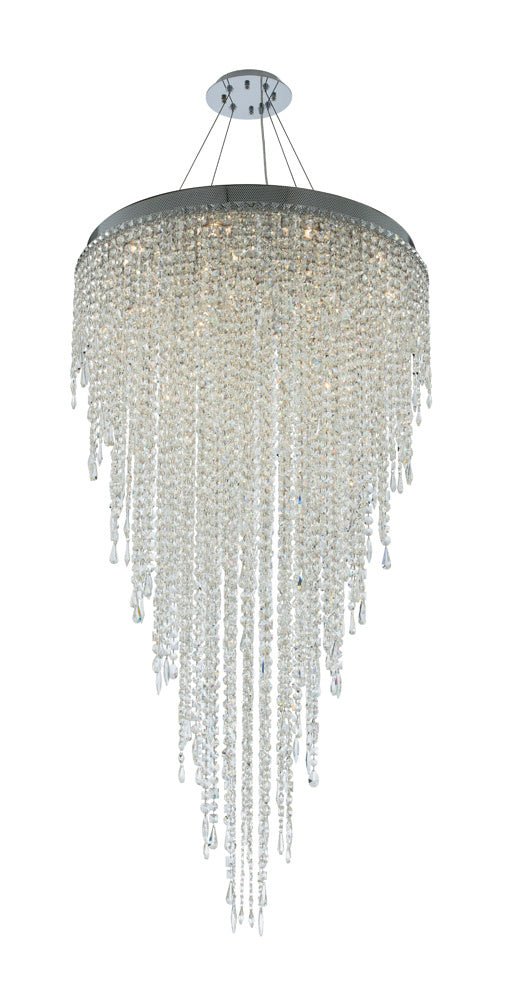 16-Light Convertible Pendant Flush Mount Ceiling Fixture - Dimmable Modern Chandelier for Dining Room, Bedroom, Living Room & Kitchen Lighting