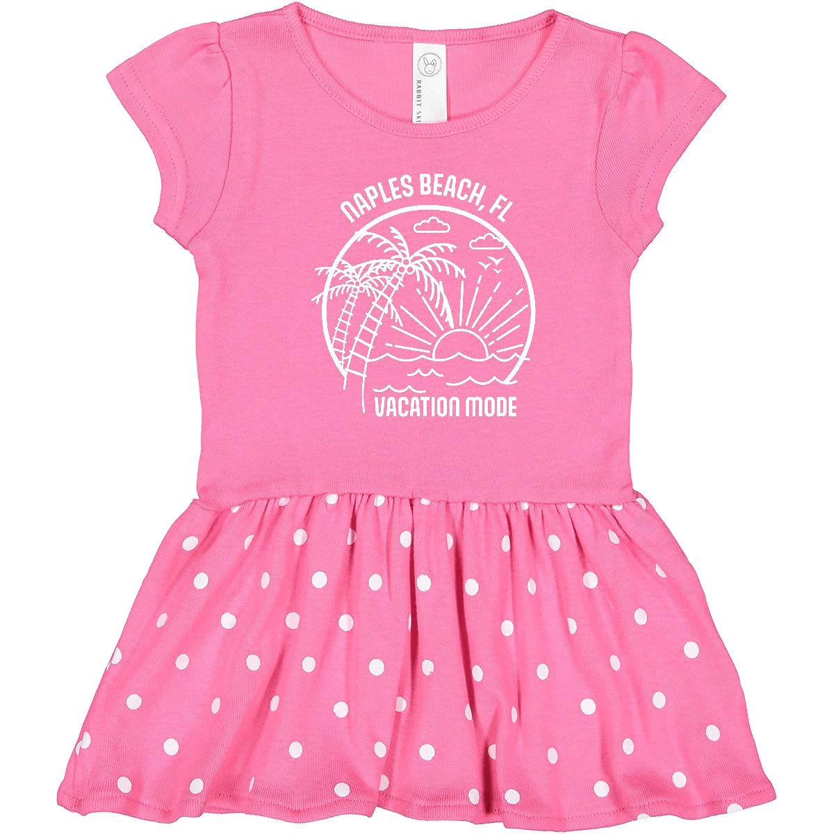 Inktastic Summer Vacation Mode Naples Beach Florida Toddler Dress - Cute Floral Print Girls' Outfit for Beach Trips, Family Vacations & Outdoor Adventures