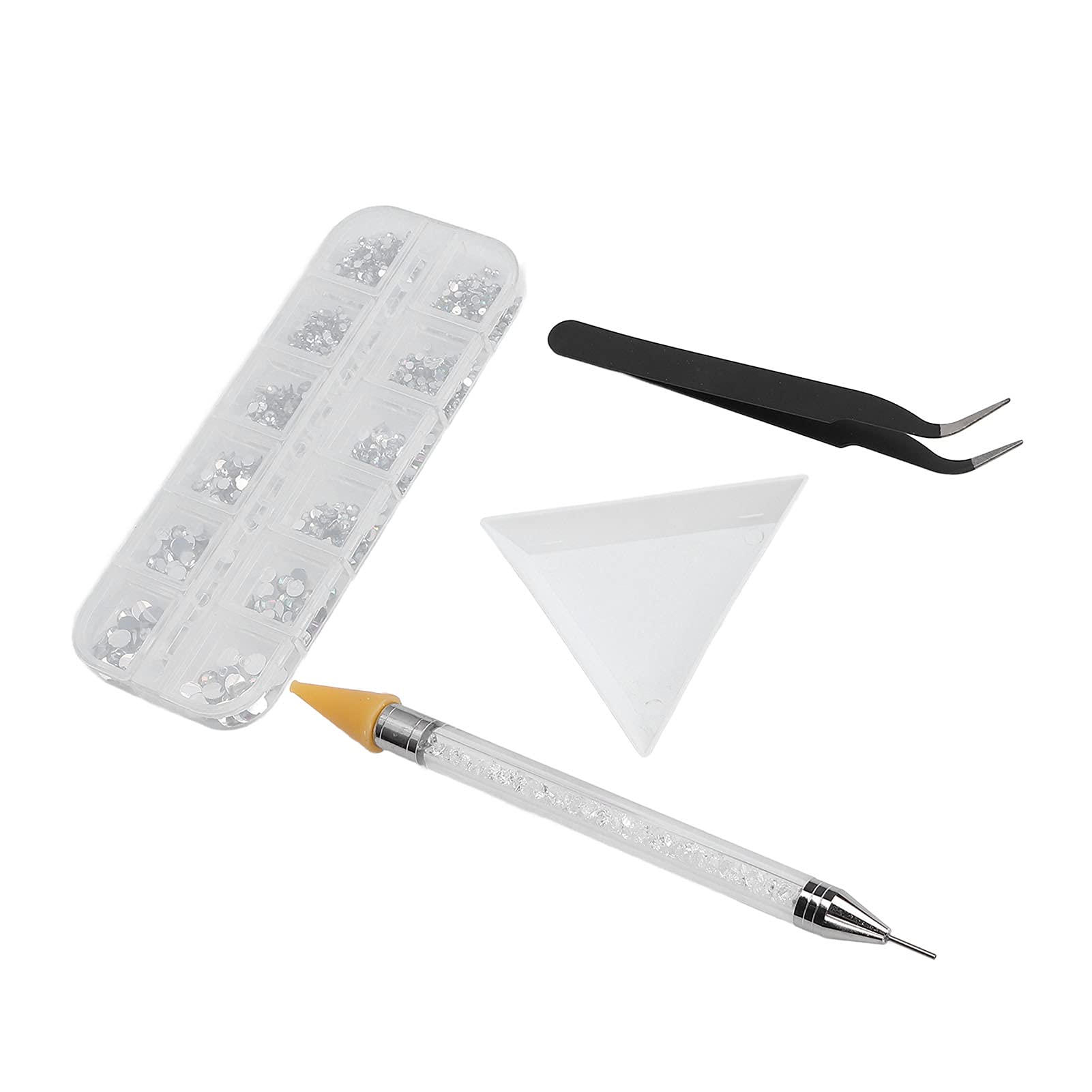 Premium Nail Art Rhinestones Kit - AB Crystal Nail Stones, Tapered Tweezer for Nail Decoration | DIY Nail Designs for Women, Manicure Accessories for Glasses & Nail Art Enthusiasts | Perfect for Home Salon, Party Nails & Professional Nail Artistry