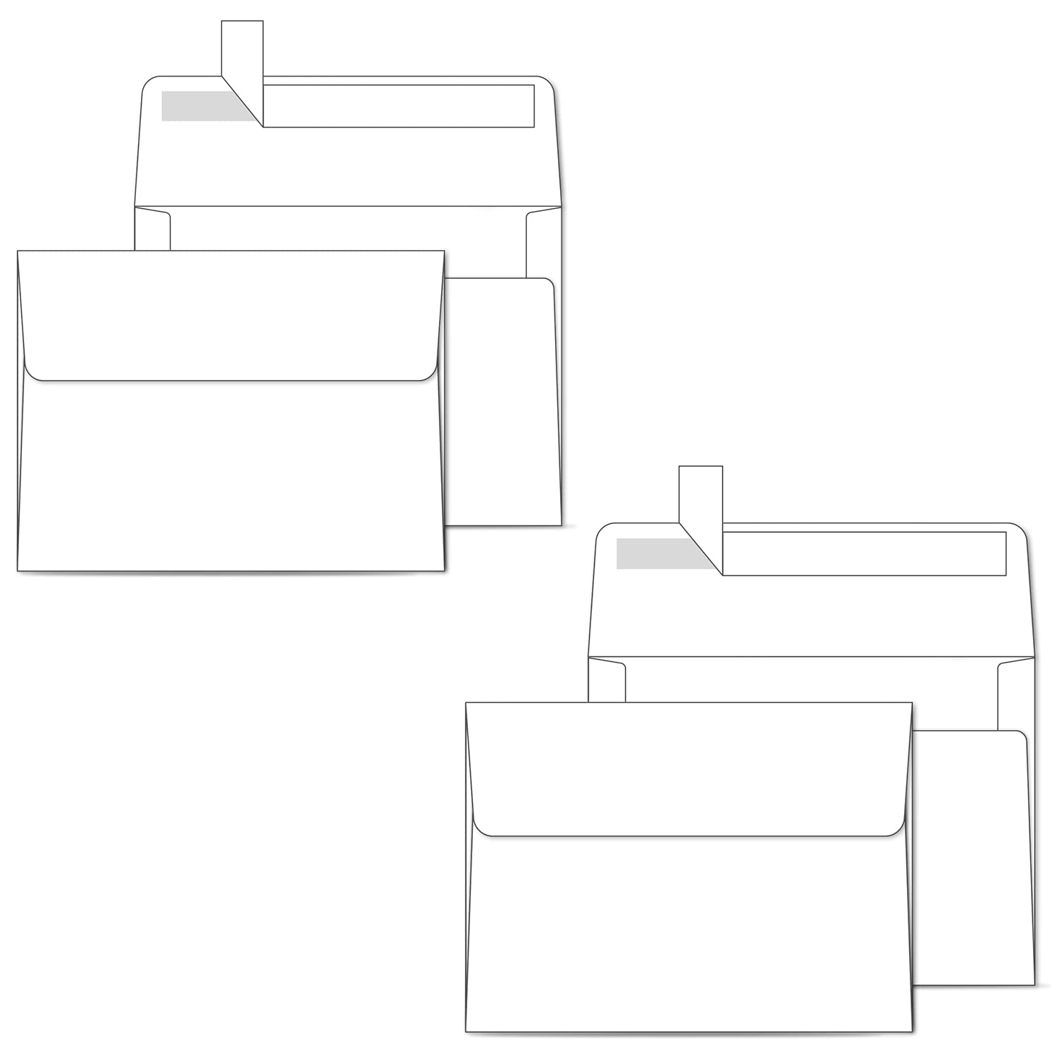 Ohuhu 1000 Pack A7 White Envelopes & 100 Pack A2 White Envelopes - Bulk Mailing Envelopes for Business, Wedding Invitations, Greeting Cards, Letters & Documents (Perfect for Office, Home & Event Use)