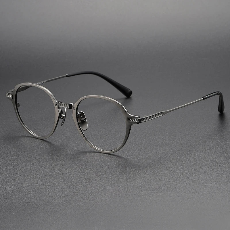 Stylish Unisex Black Titanium Eyeglasses - Oval & Round Full Rim Frames 55426 | Perfect for Work, Reading & Everyday Fashion