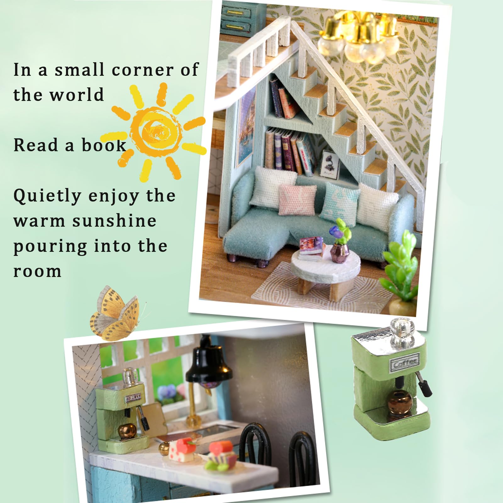 Flever Miniature Dollhouse DIY Kit - Creative Tiny House with Furniture for Valentine's Day Gift, Romantic Home Decor (Warm House) | Perfect for Collectors, DIY Enthusiasts & Romantic Home Decoration