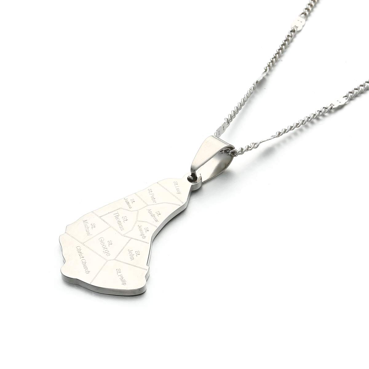 Barbados Island Map Pendant Necklace - Unique Travel Jewelry Gift for Women, Men - Perfect for Beach Vacations, Cruise Trips & Island Getaways