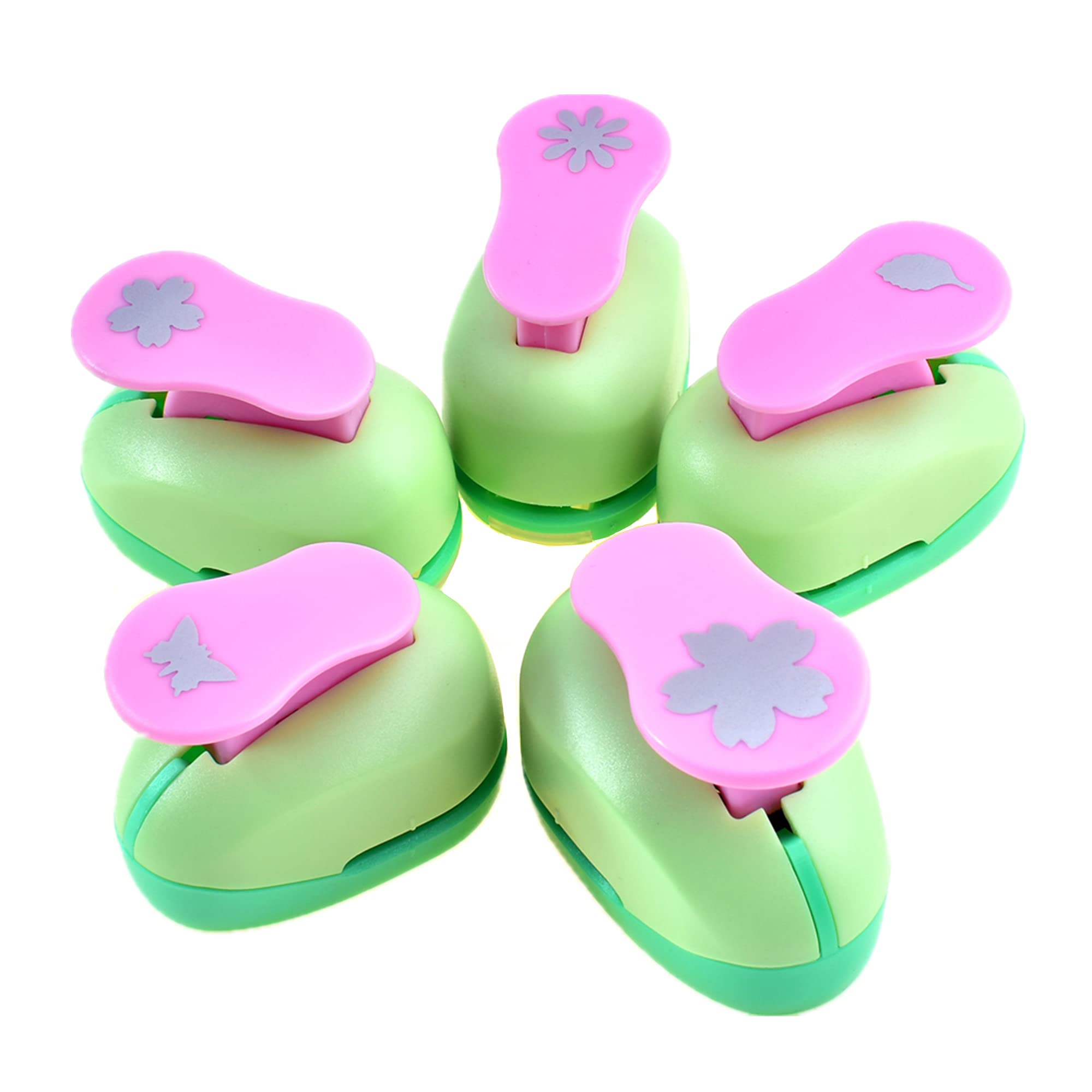 5-in-1 Craft Punch Set for Scrapbooking - Flower, Leaf, Butterfly Paper Punches (Pack of 5) | Perfect for DIY Cards, Journals, and Home Decor Projects