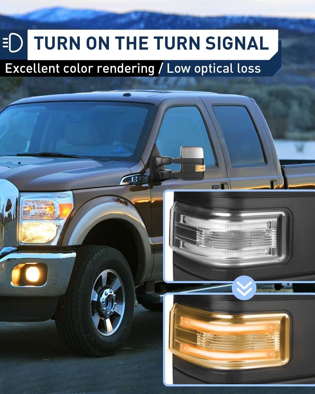 ECCPP Power Heated Towing Mirrors with Puddle Lights for Ford F-150 (2004-2014) | ADP06518701S | Enhanced Visibility & Safety for Towing, Parking & Night Driving
