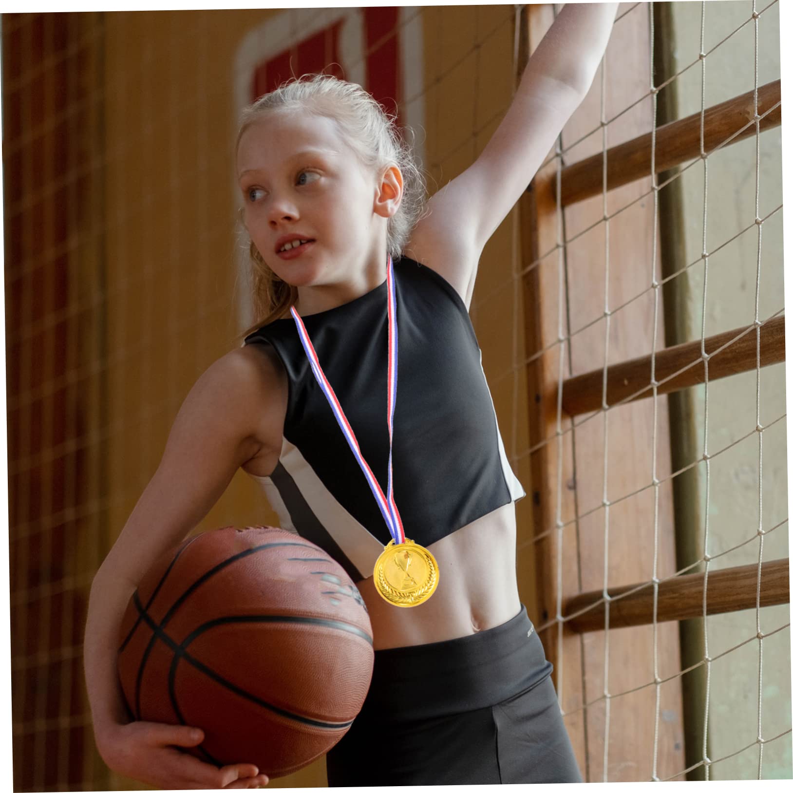 Milisten 6-Piece Kids' Plastic Gold Medals Set - Reusable Children's Award Toys for Sports Day, Birthday Parties & School Achievements